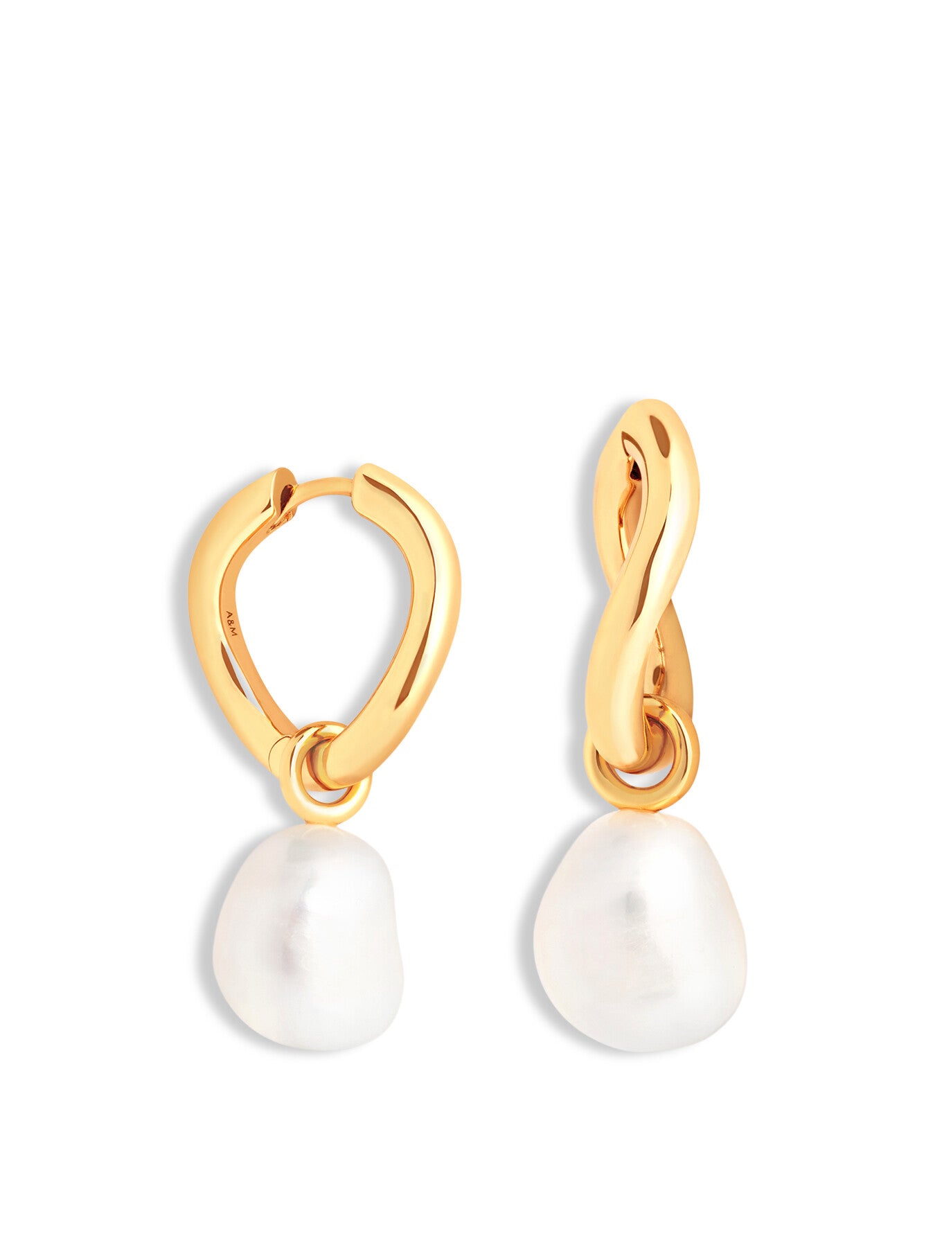 Infinity Pearl Charm Hoops