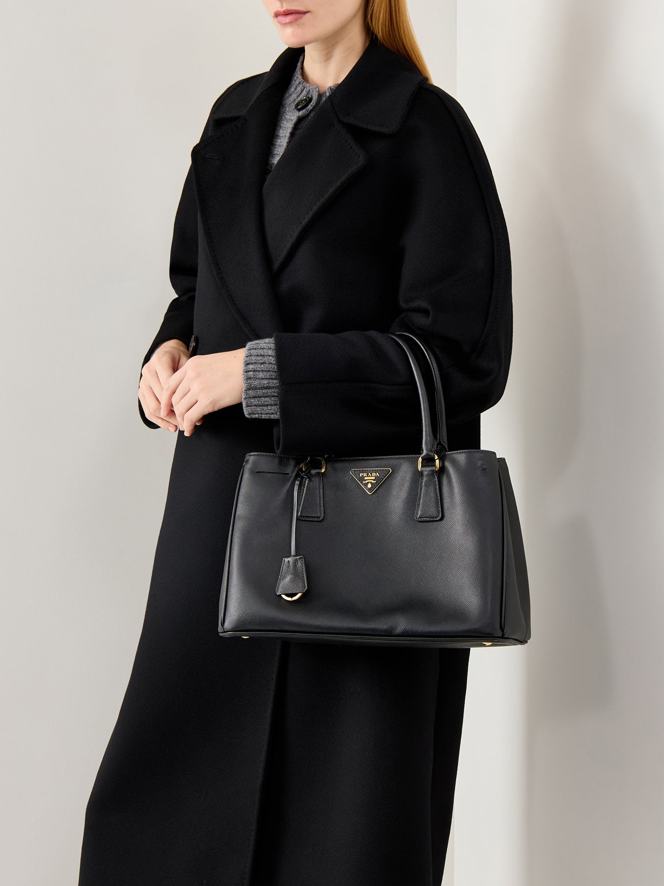 Vintage Prada Saffiano Executive Tote Medium Black