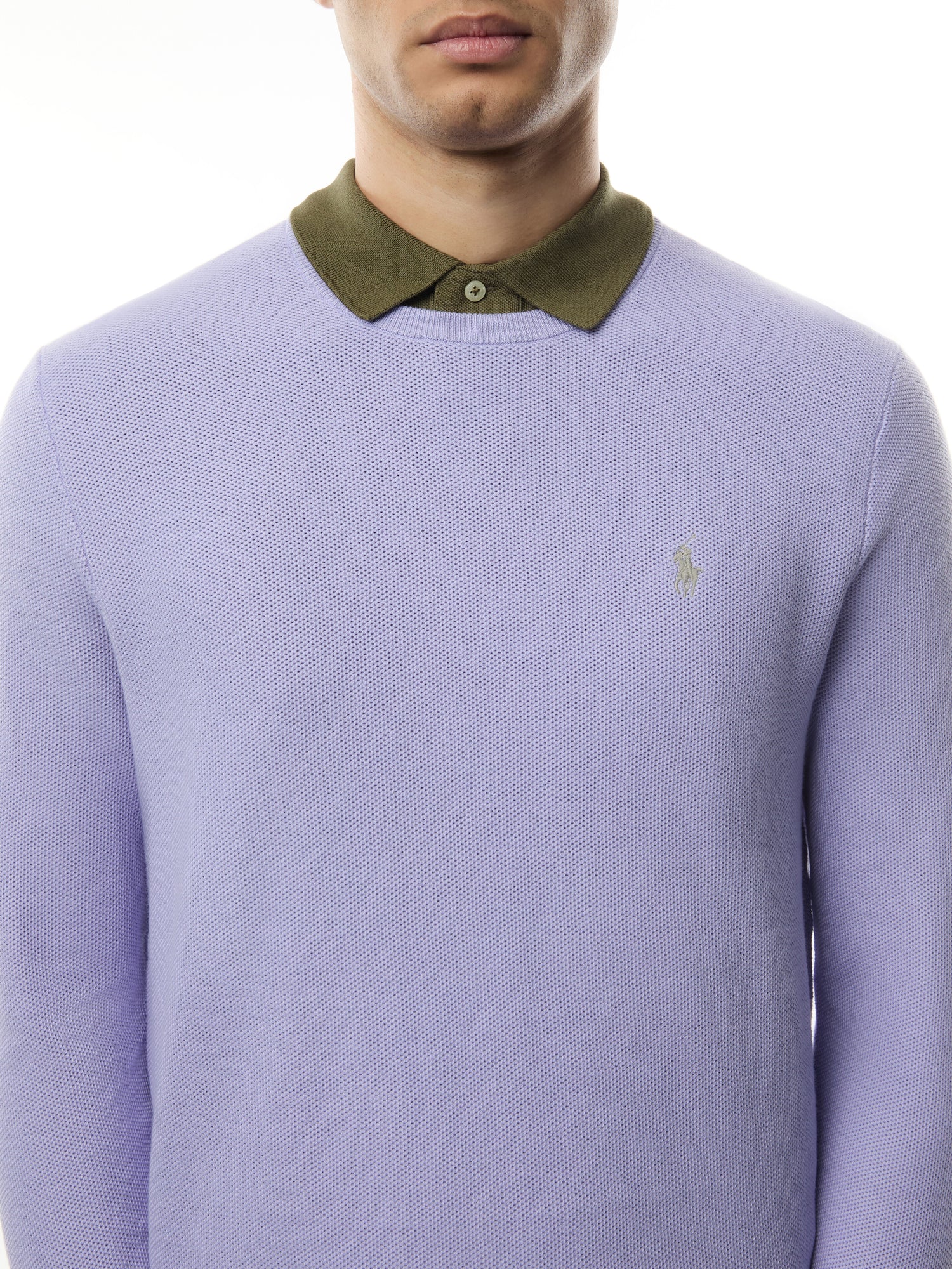 Textured Cotton Crewneck Sweater