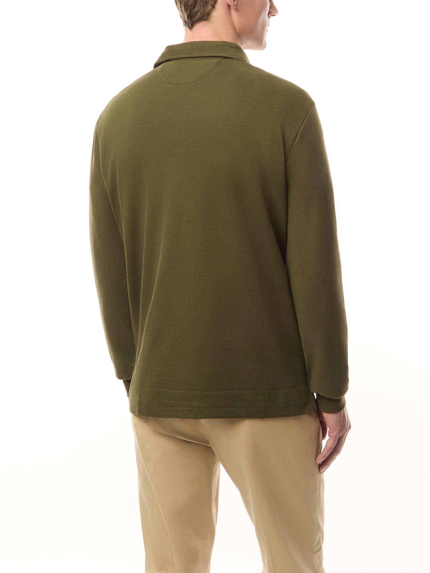 Double Knit Long Sleeve Polo Shirt