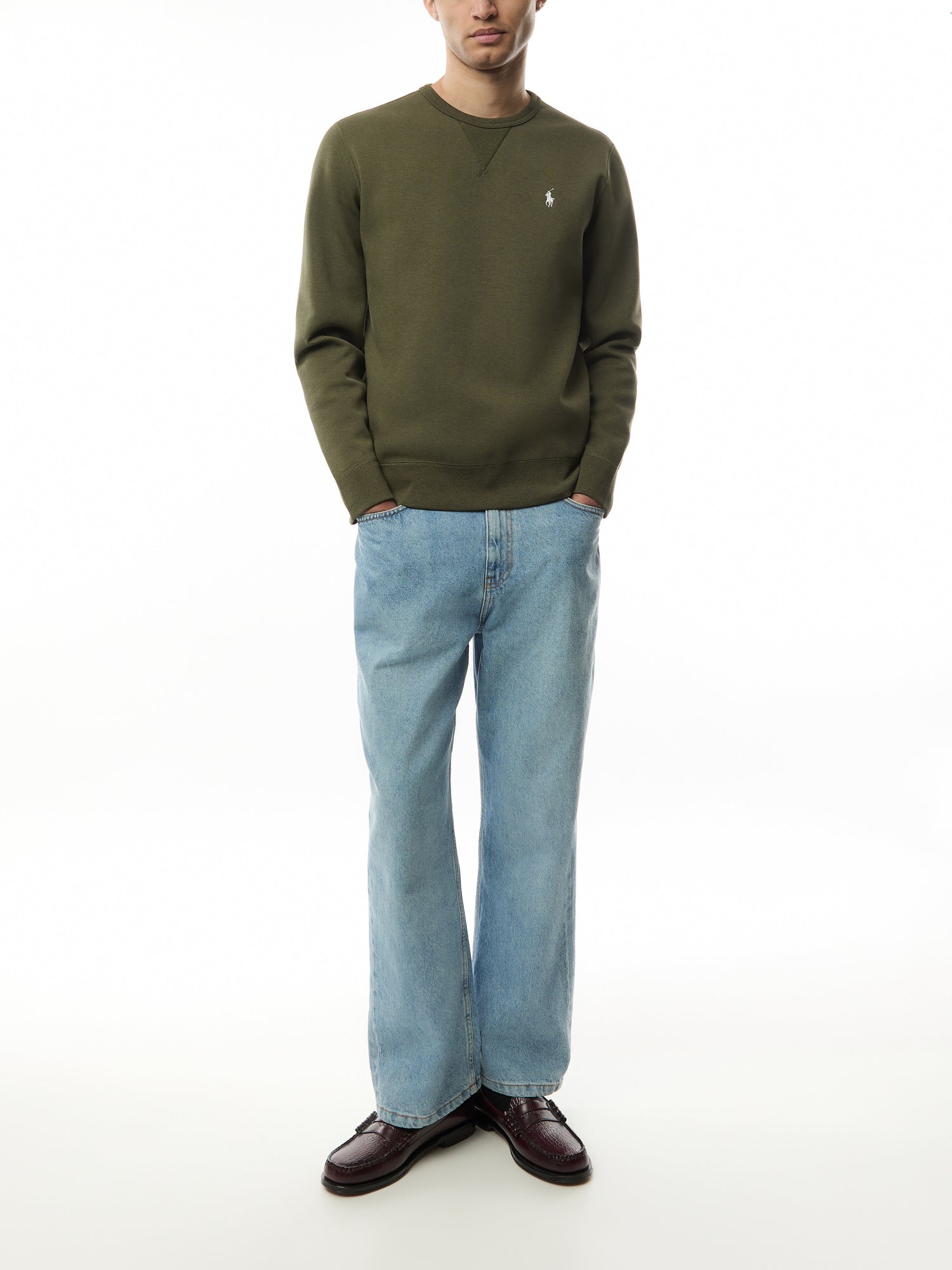 Logo Embroidered Double Knit Sweatshirt