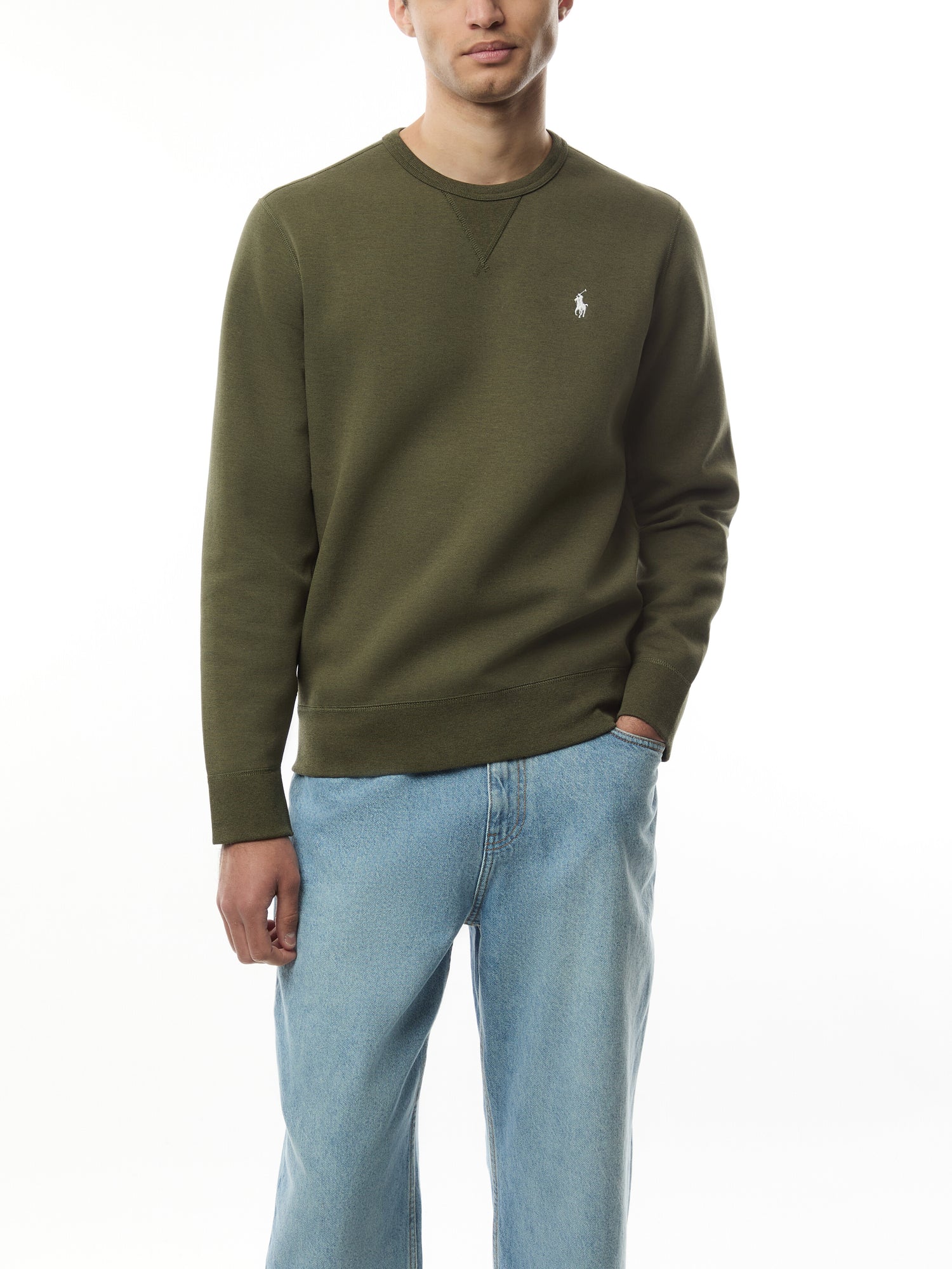 Logo Embroidered Double Knit Sweatshirt