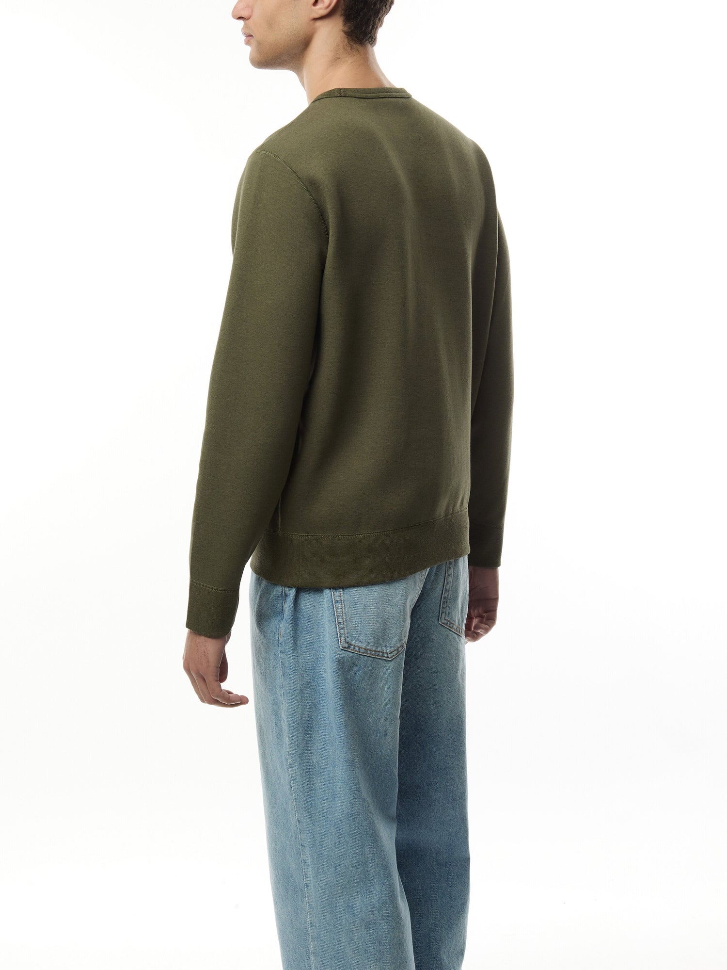 Logo Embroidered Double Knit Sweatshirt