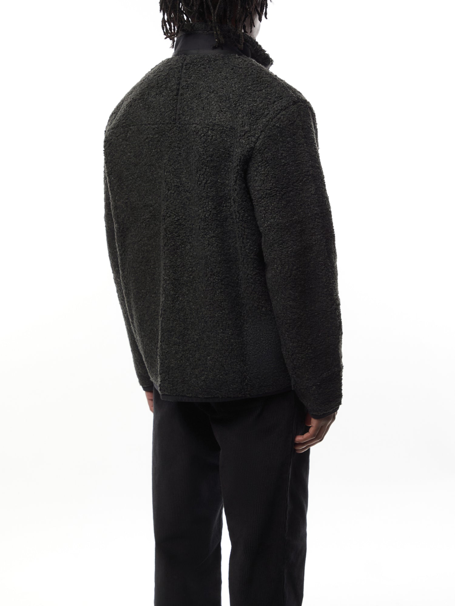 Pile Fleece Hybrid Zip Through Jacket
