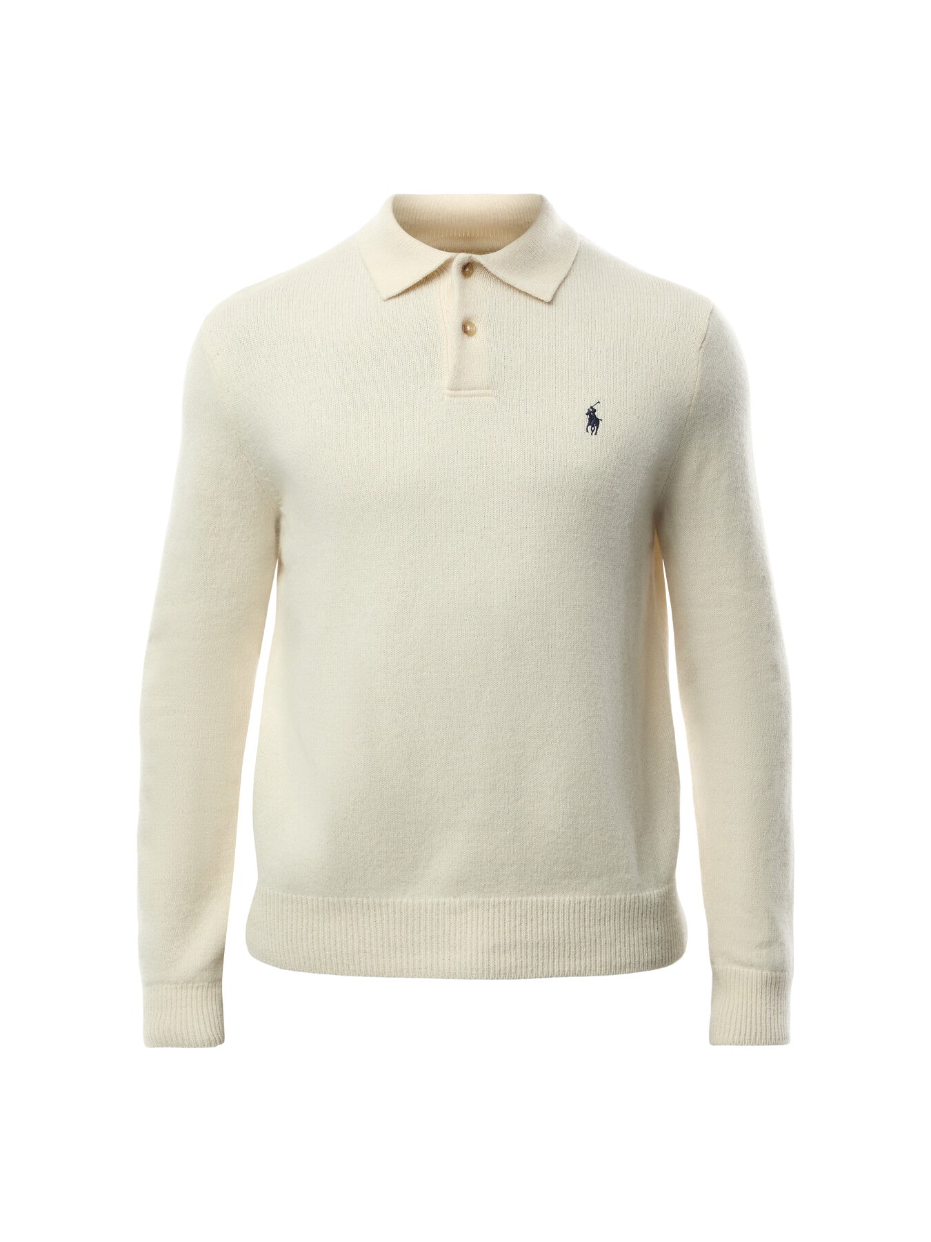 Wool Blend Plaquet Knited Polo Sweater