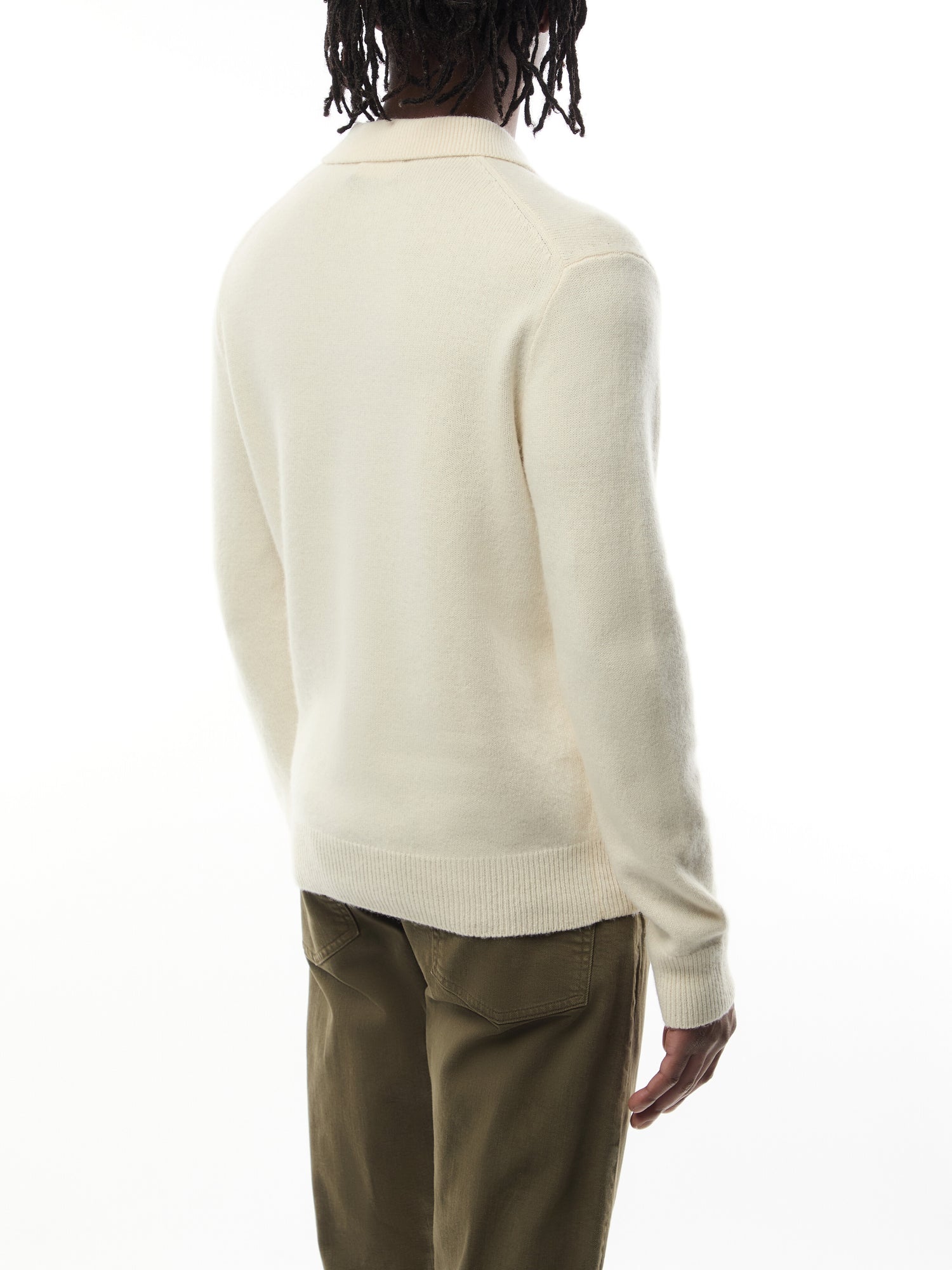 Wool Blend Plaquet Knited Polo Sweater