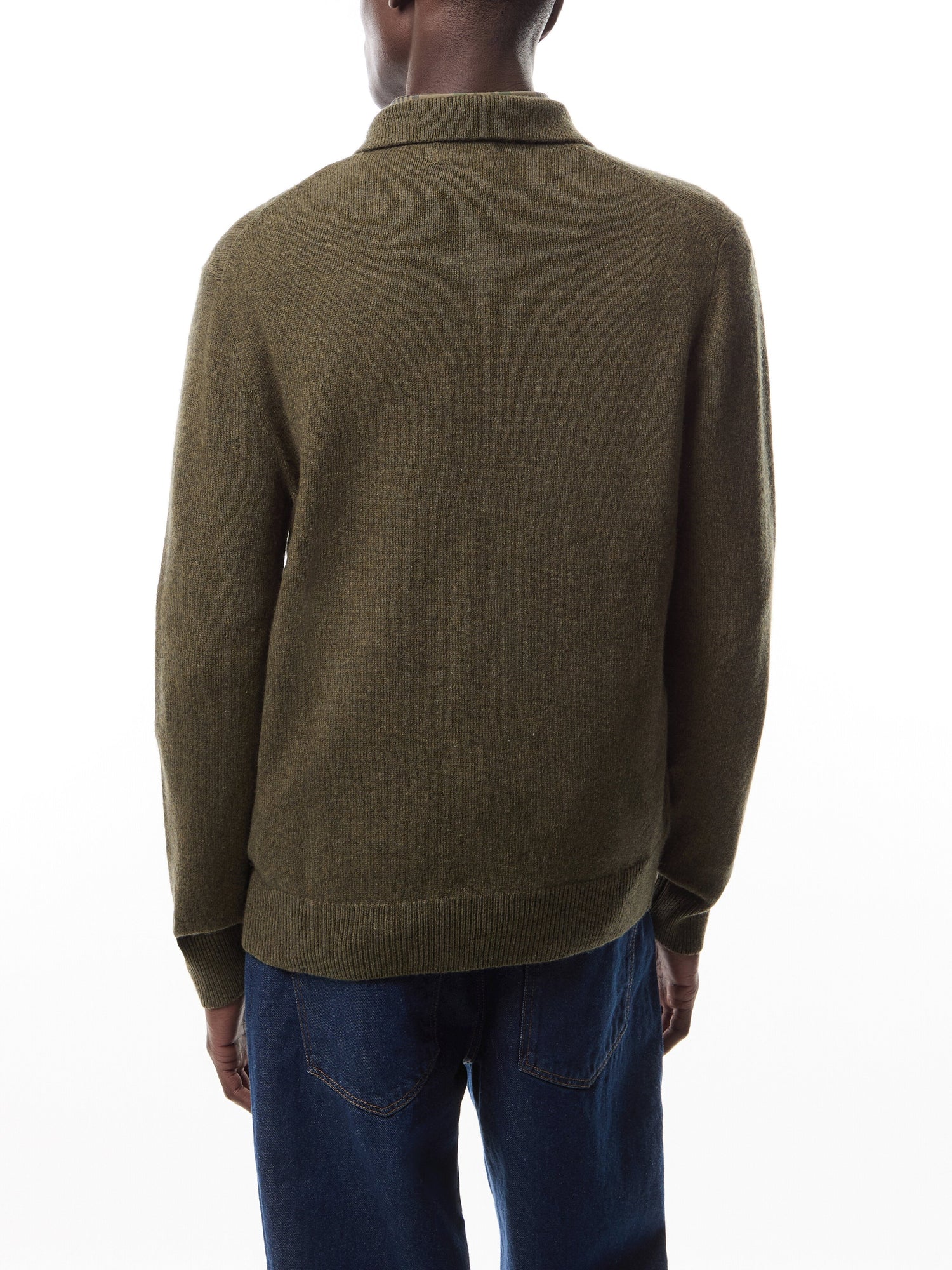 Wool Blend Plaquet Knited Polo Sweater