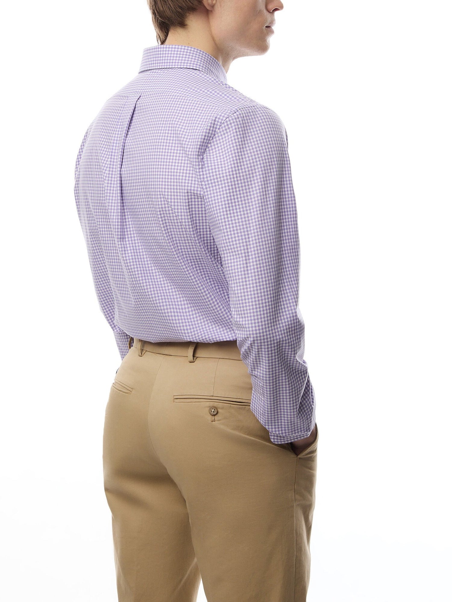 Custom Fit Gingham Stretch Poplin Shirt