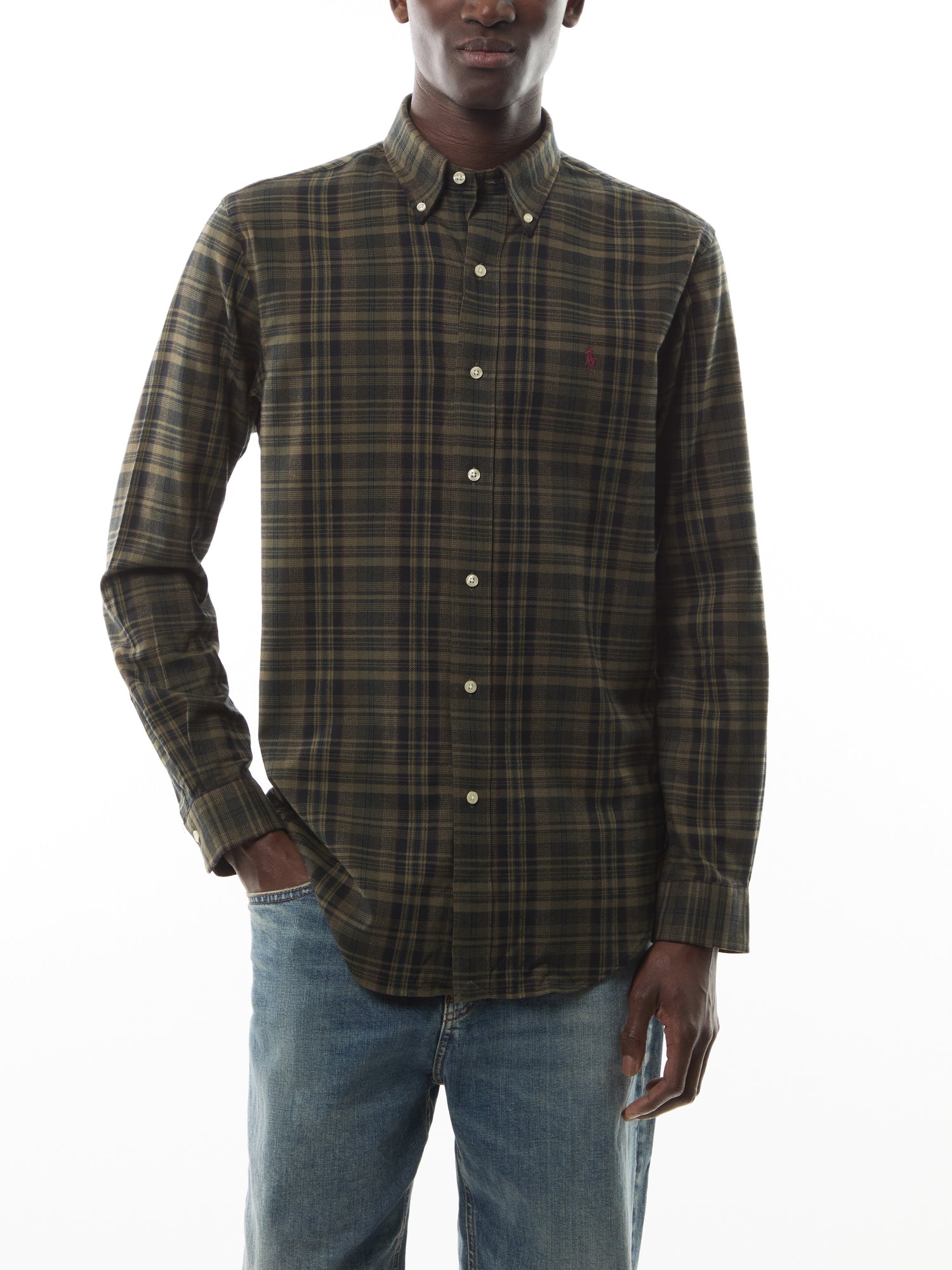 Custom Fit Plaid Performance Twill Shirt