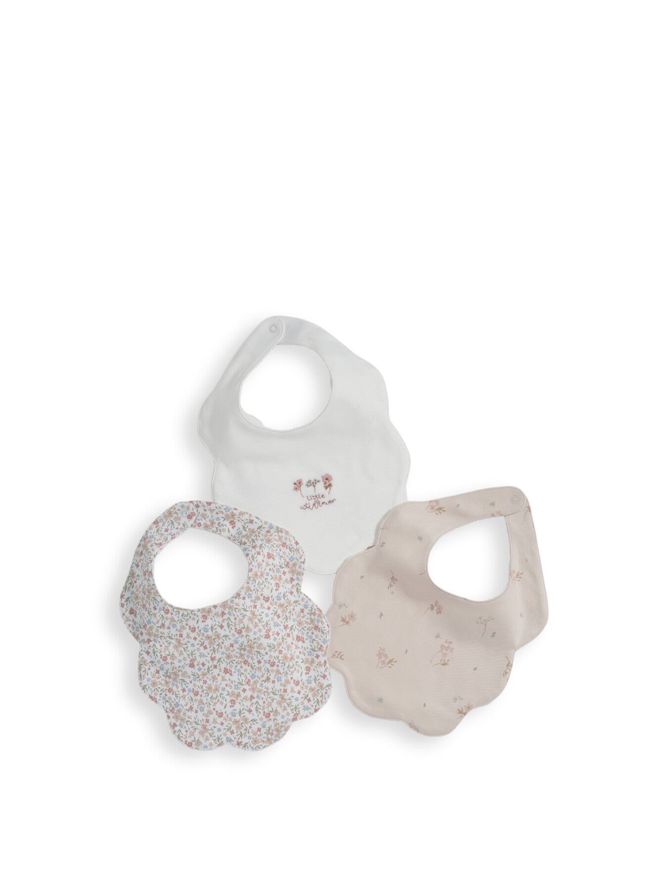 Floral Scalloped Bibs 3 Pack