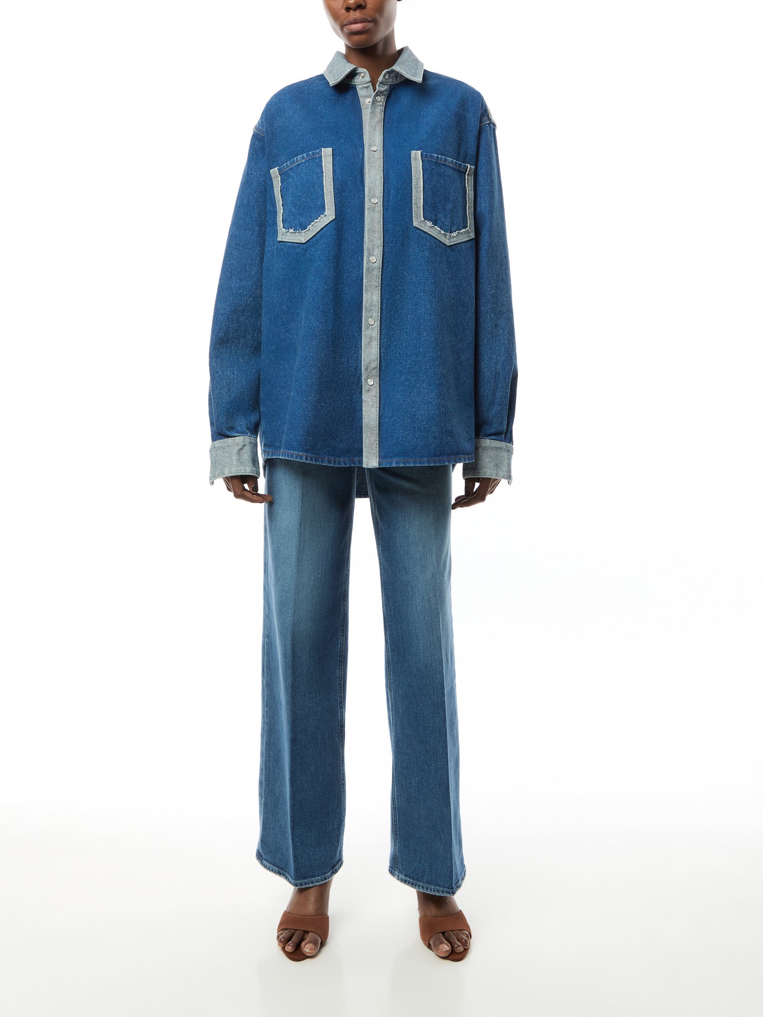 Colourblock Denim Shirt