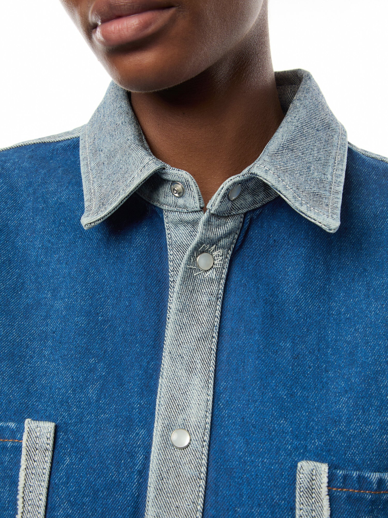 Colourblock Denim Shirt