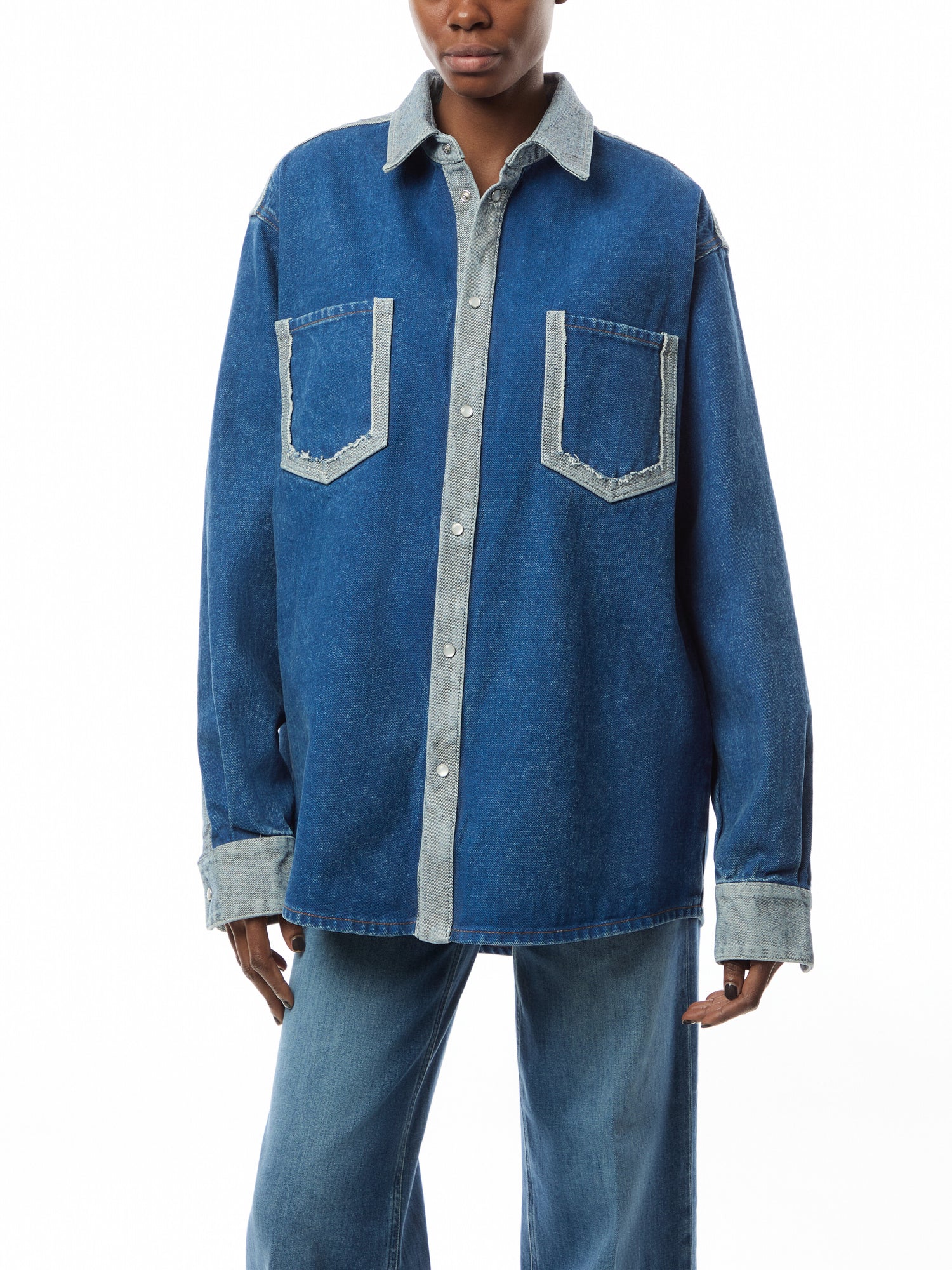 Colourblock Denim Shirt