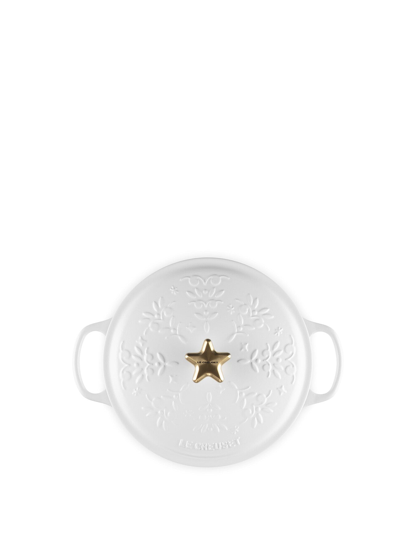 Cast Iron Round Casserole Noel Tree Relief