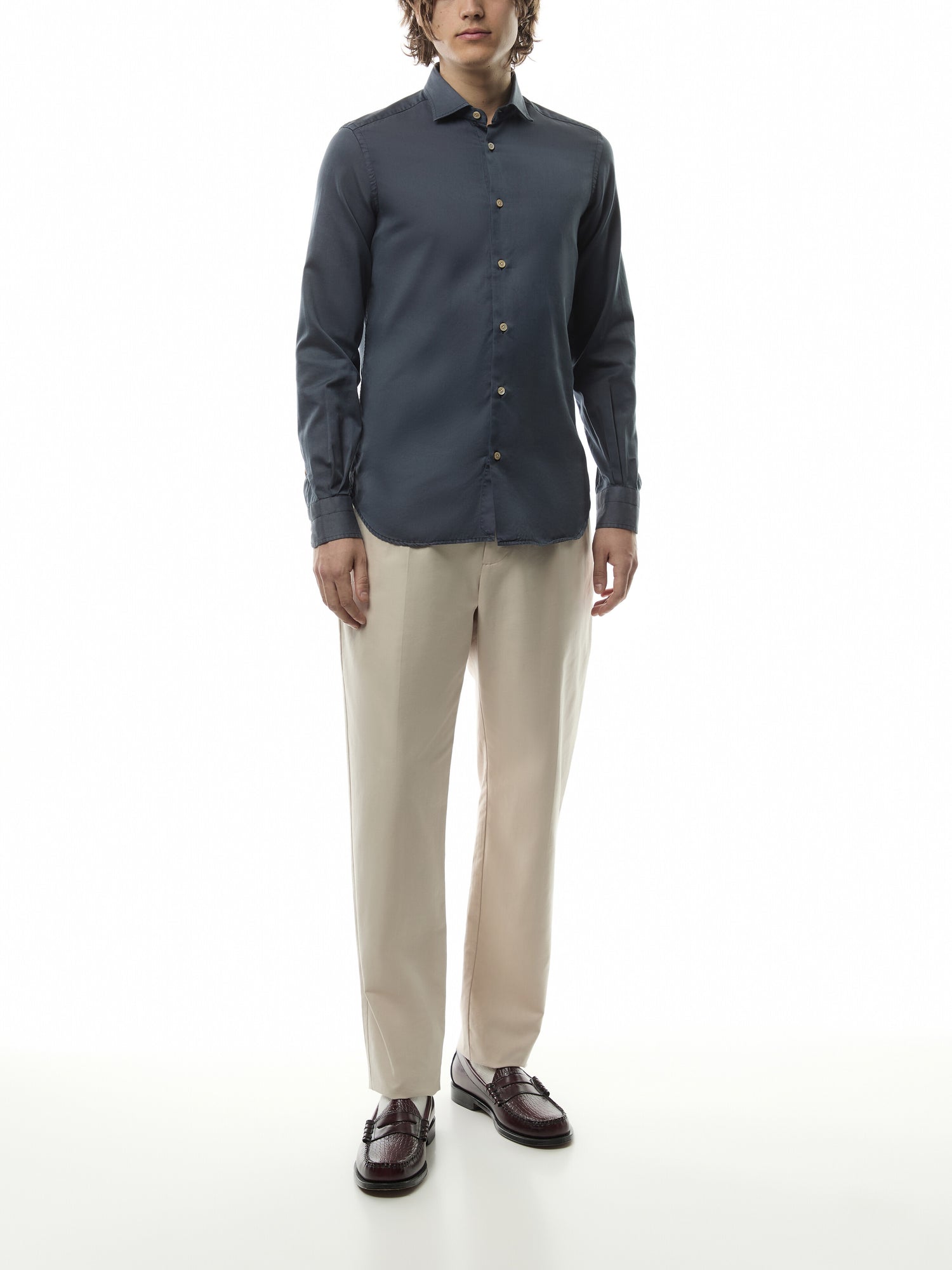 Jersey Cut Away Collar Shirt