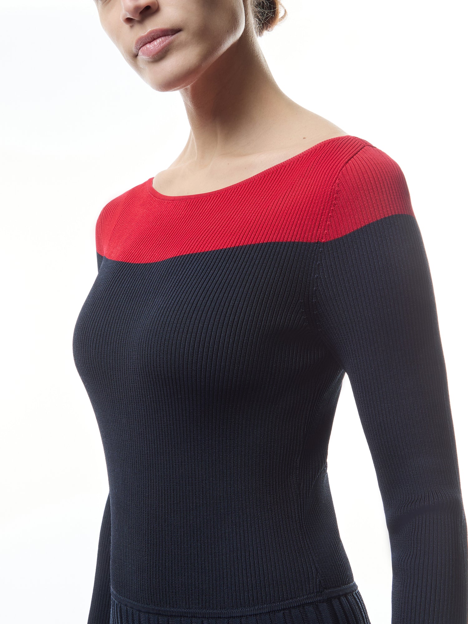 Patney Two Tone Pointelle Knit Dress