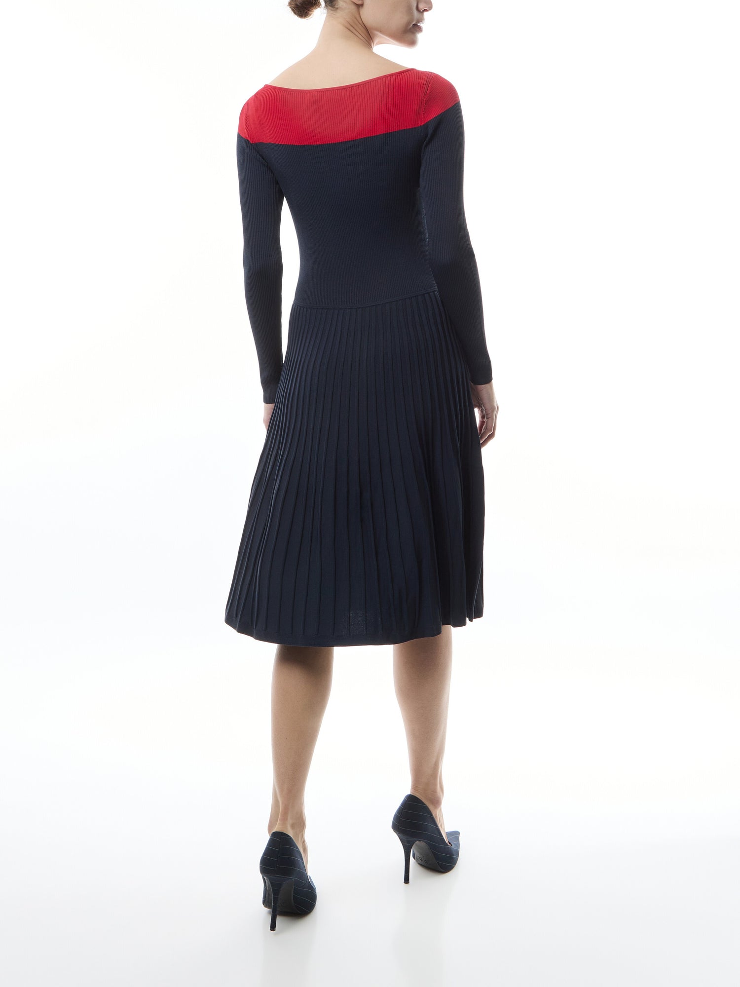 Patney Two Tone Pointelle Knit Dress