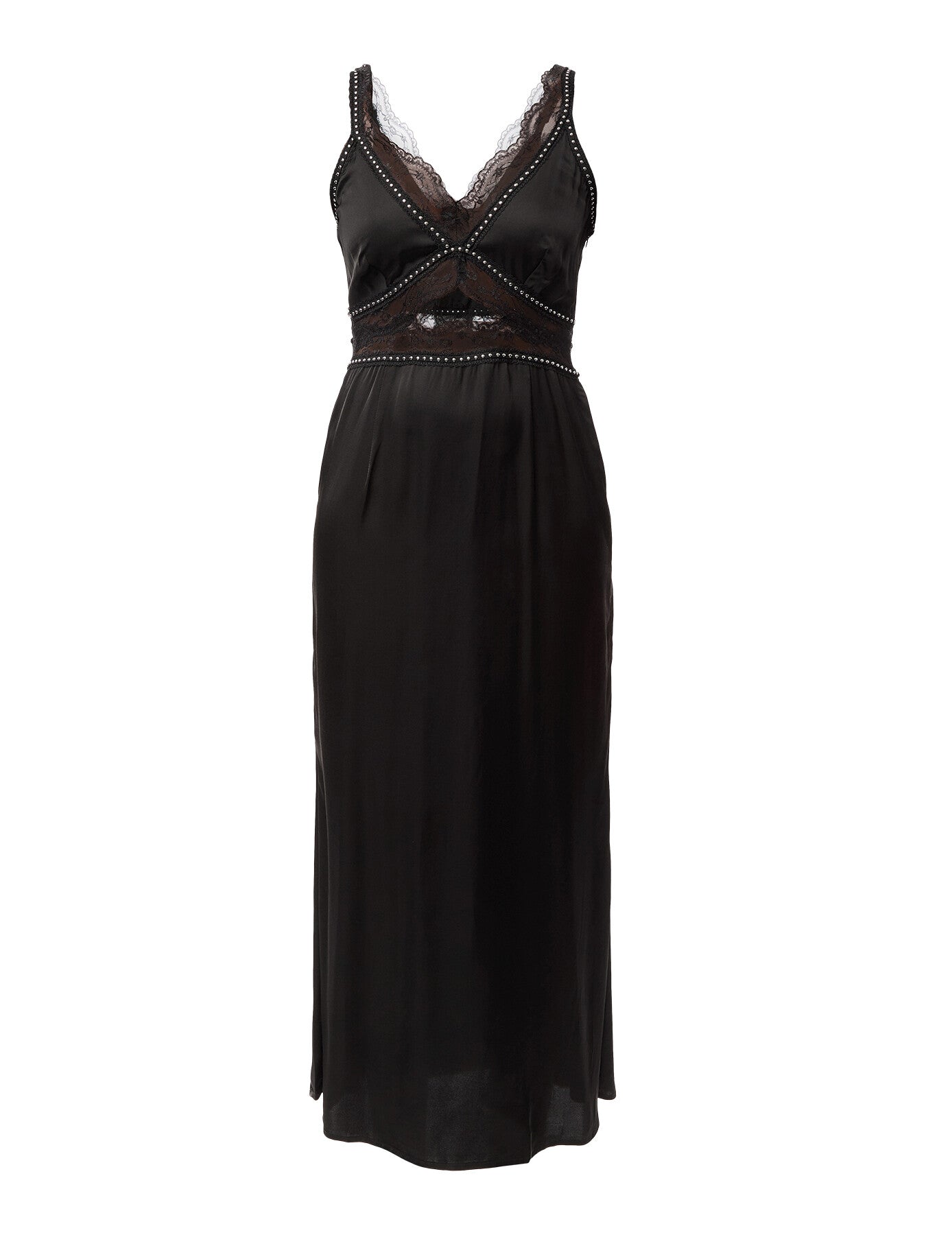 Black Mimi Dress with Stud Trim