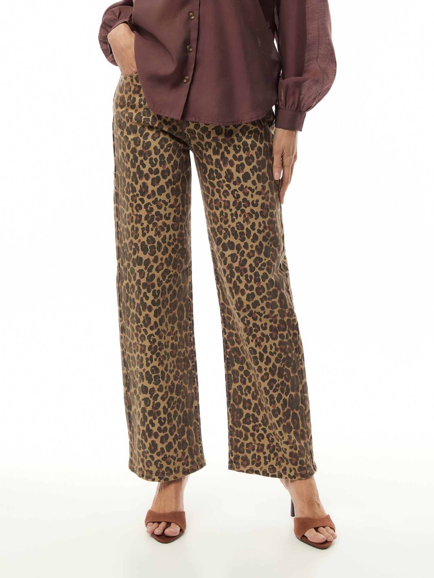 Leopard Lucia Scallop Detail Jeans Petite