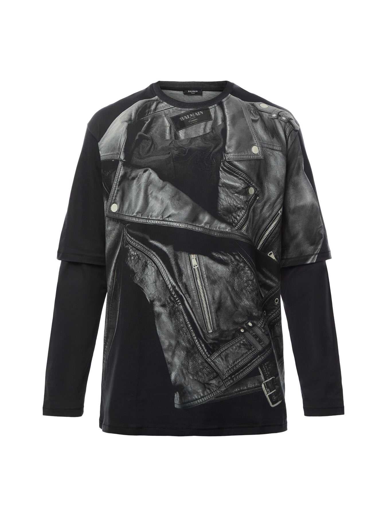 Biker Jacket Print Long Sleeve T-Shirt