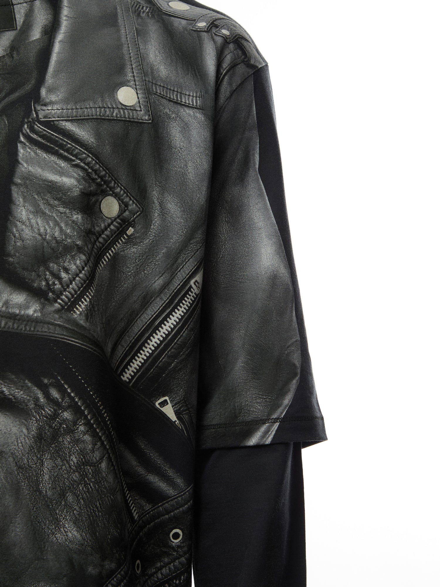 Biker Jacket Print Long Sleeve T-Shirt