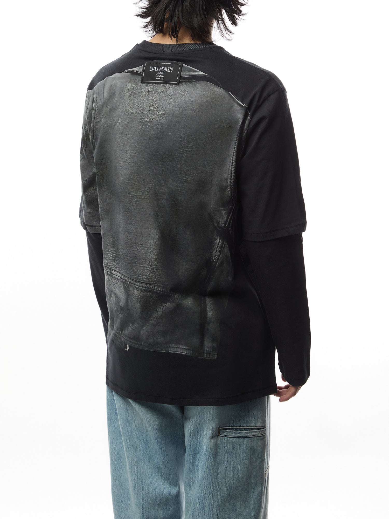 Biker Jacket Print Long Sleeve T-Shirt