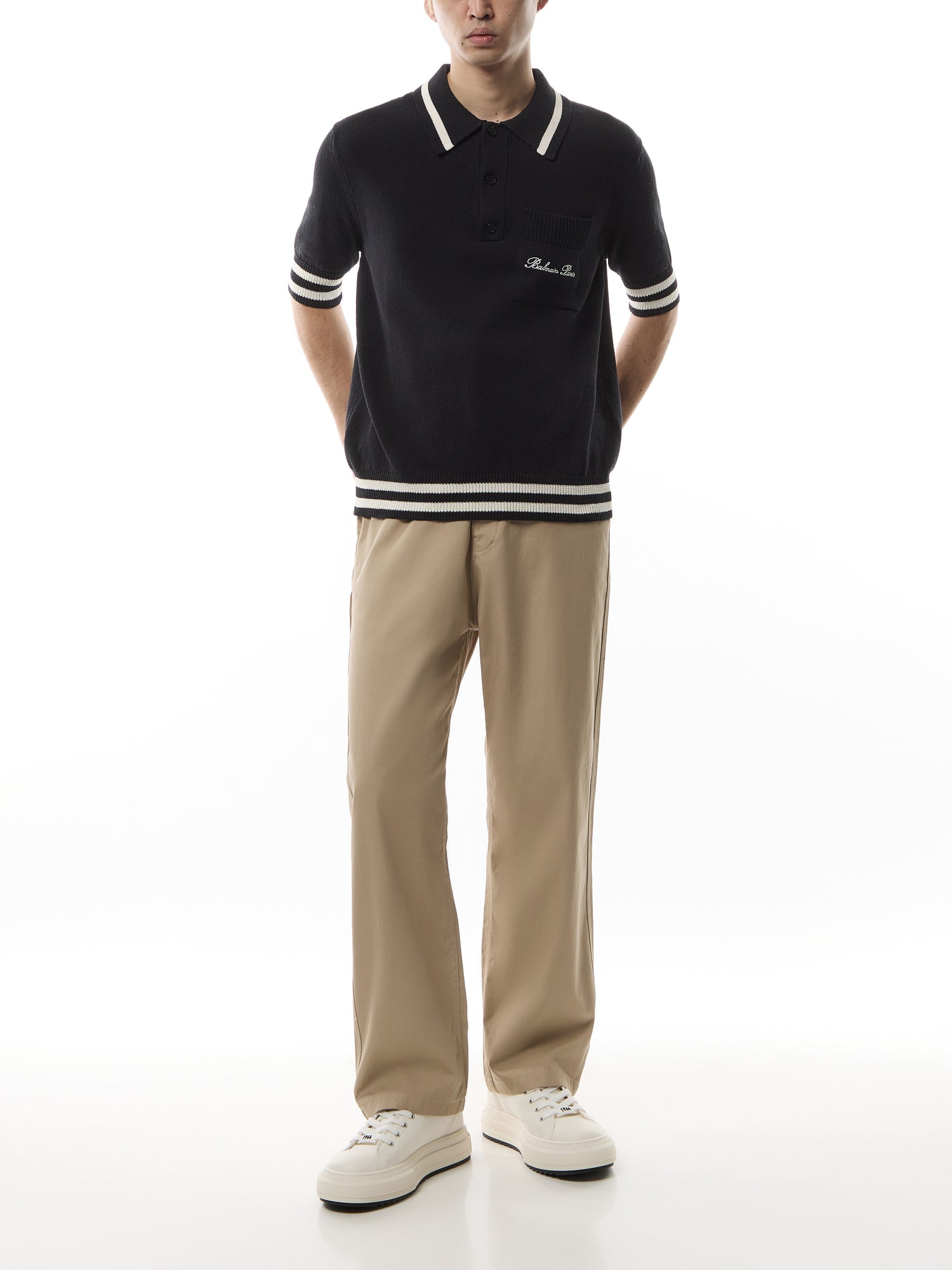 Signature Logo Wool Polo Shirt