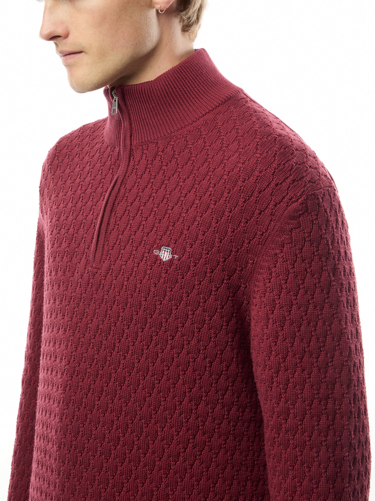 Textured Cotton Half Zip