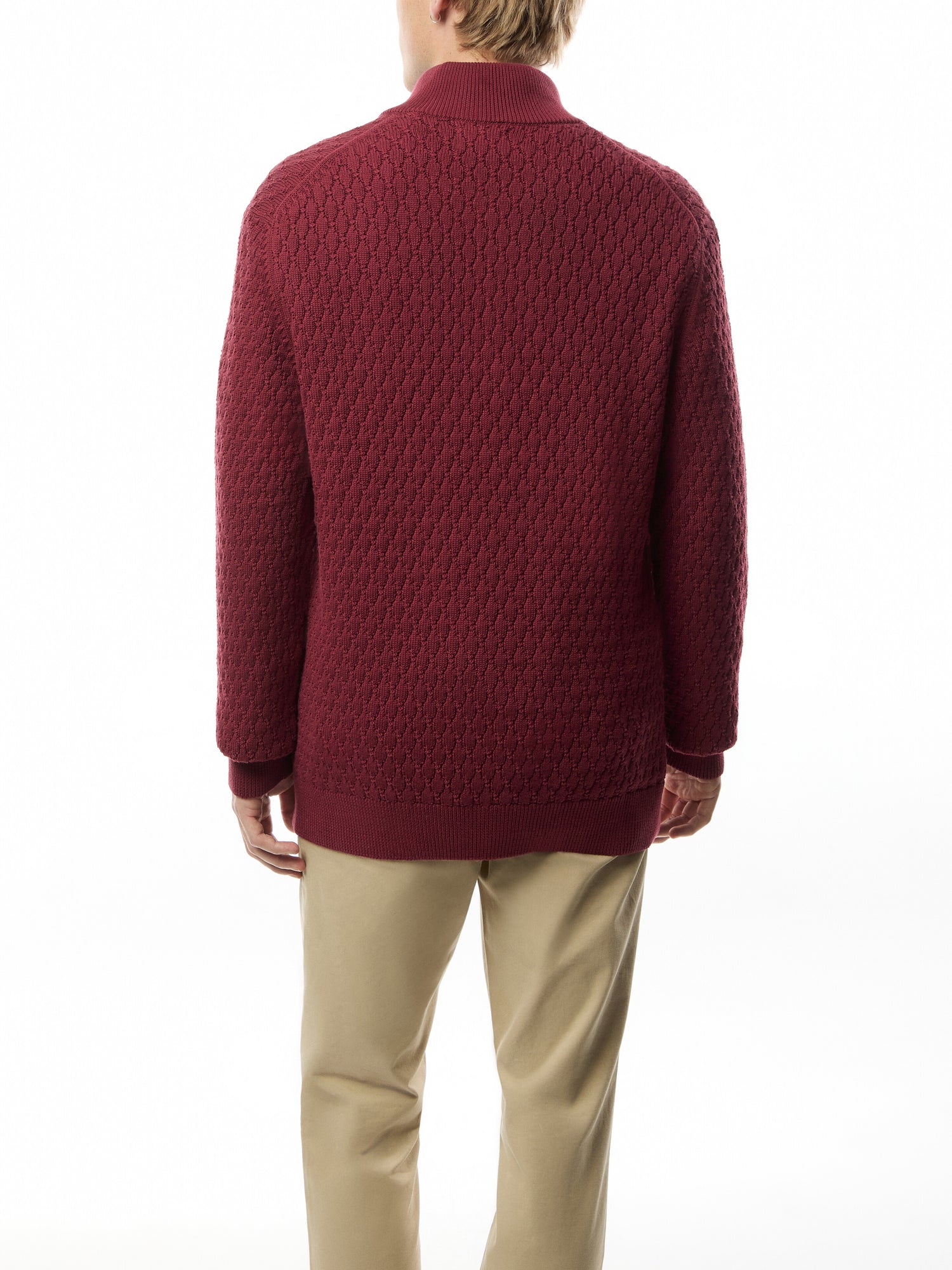Textured Cotton Half Zip