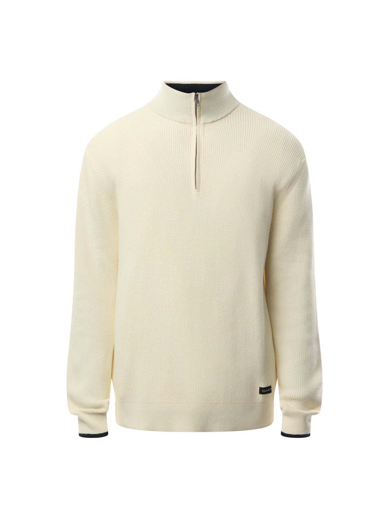 Ribbed Cotton Quarter Zip Jumper