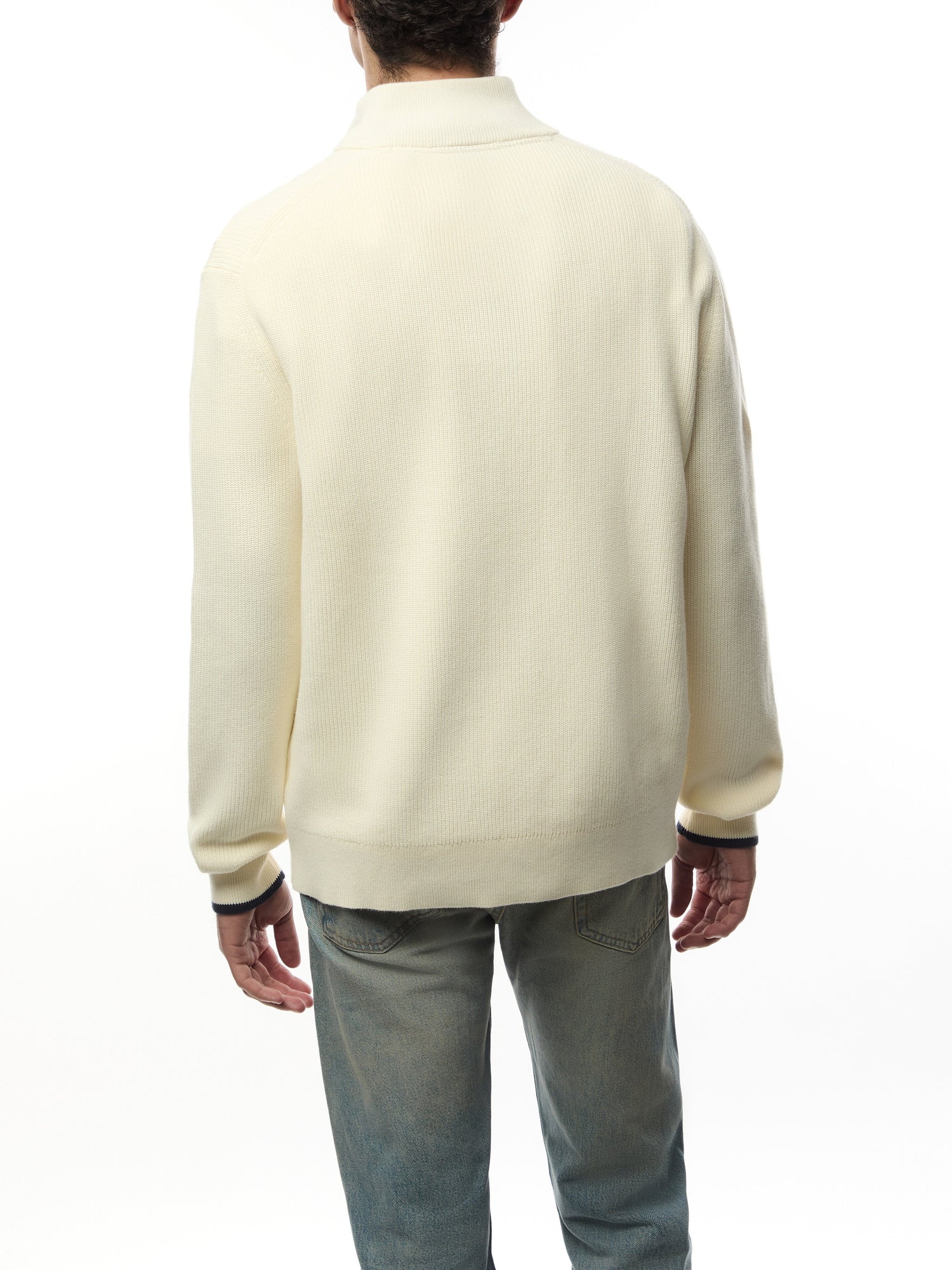 Ribbed Cotton Quarter Zip Jumper