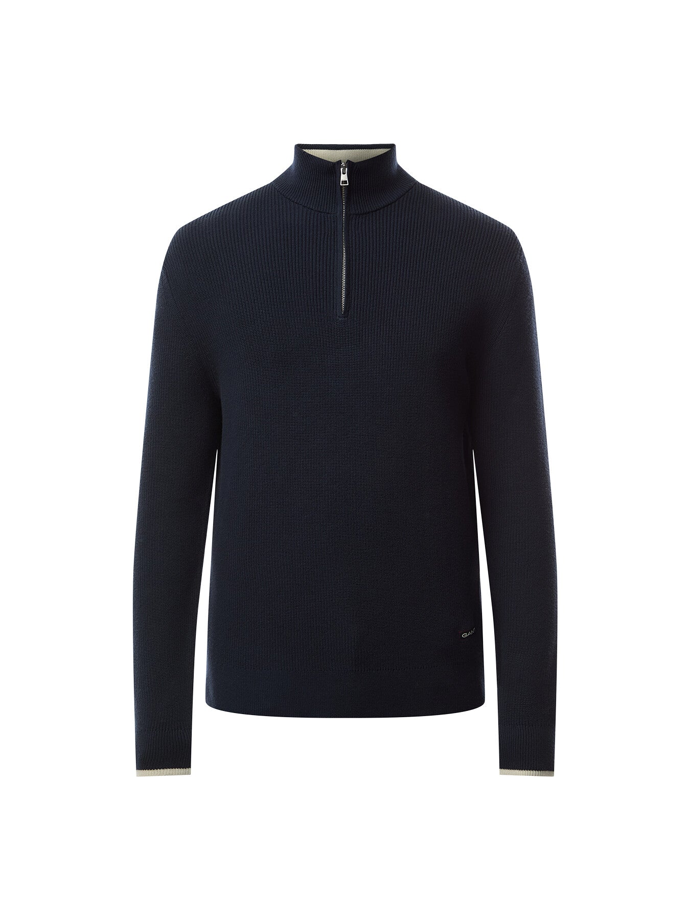 Ribbed Cotton Quarter Zip Jumper