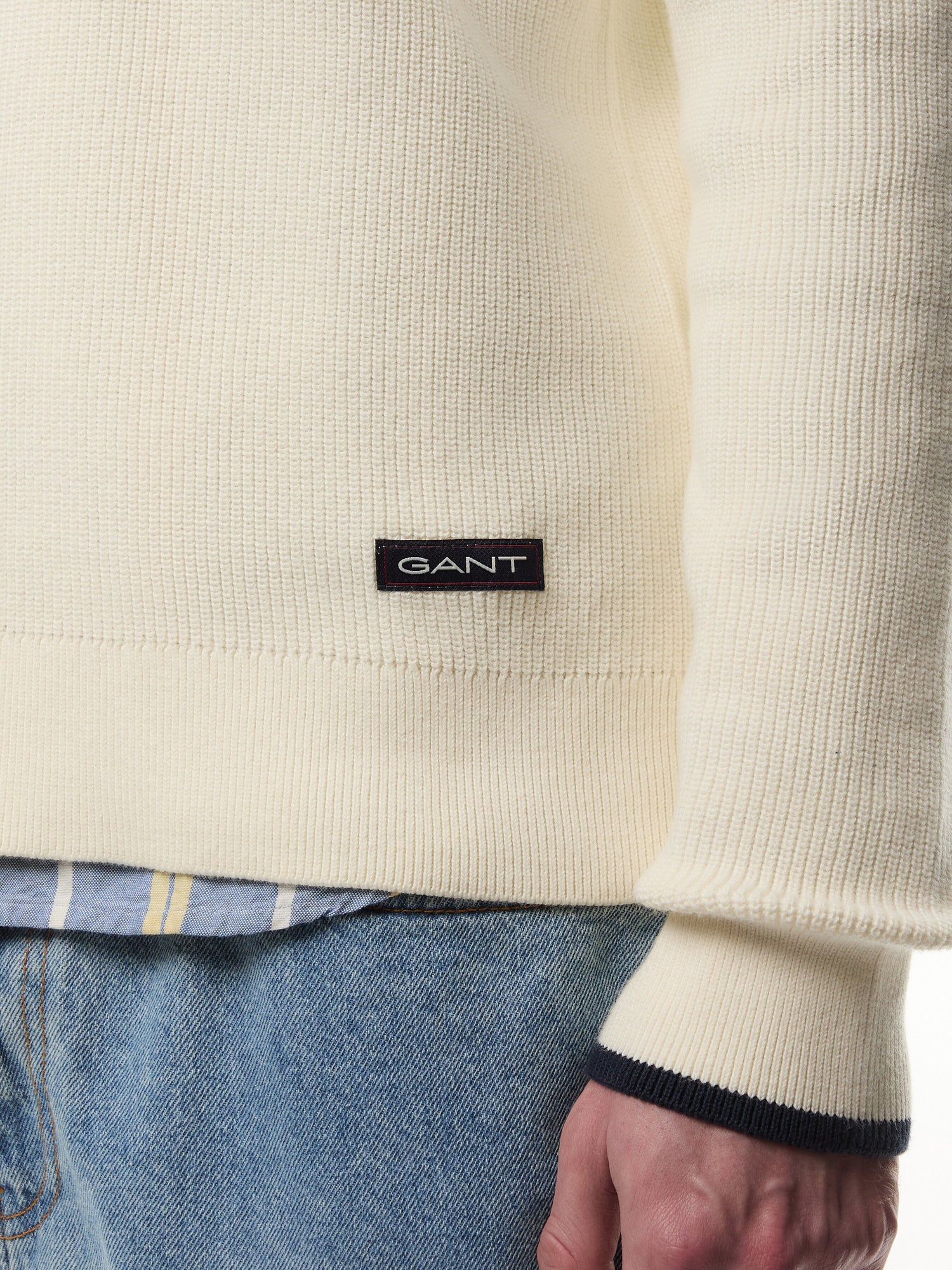 Ribbed Cotton Crew Neck Sweater