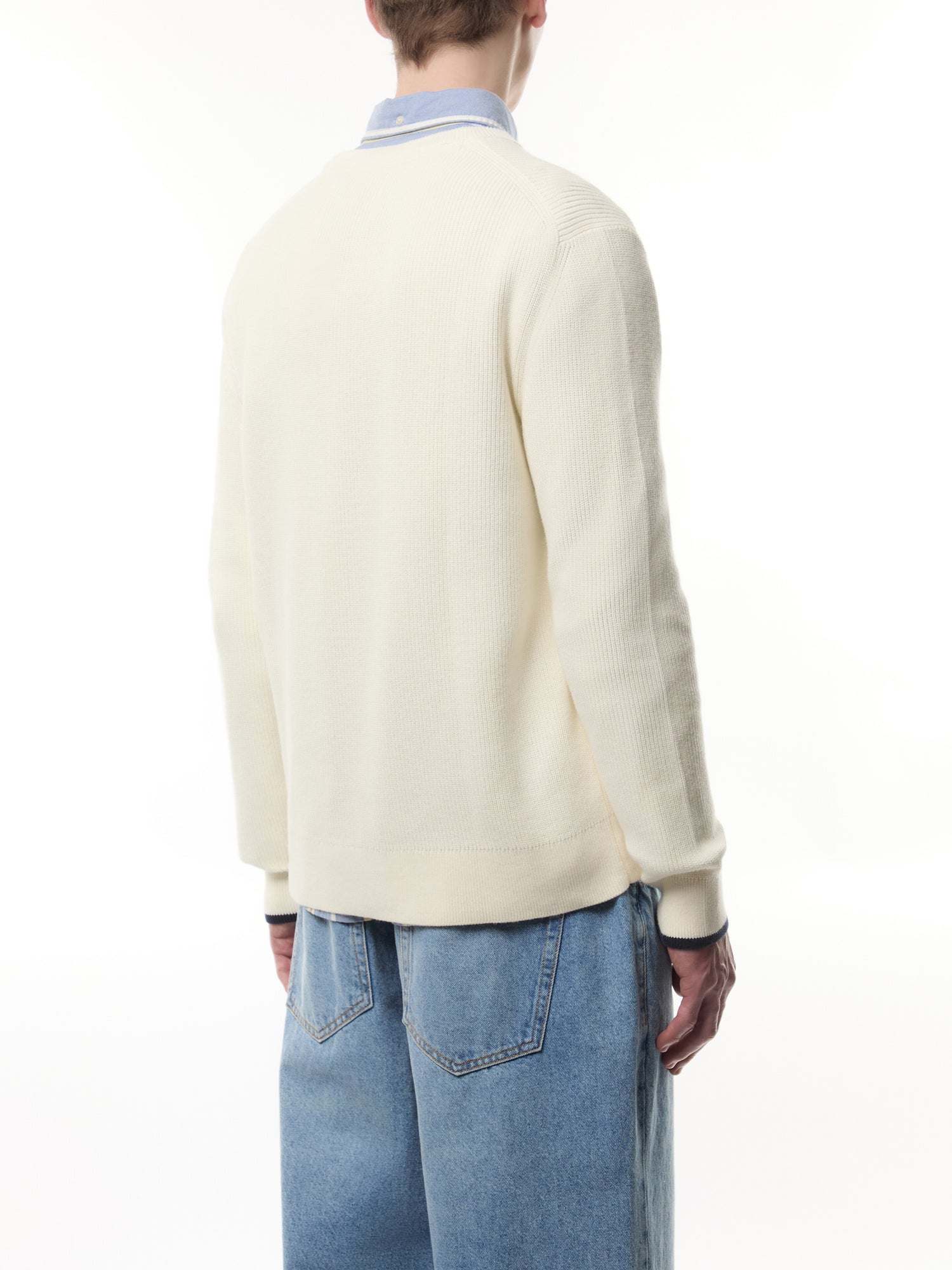 Ribbed Cotton Crew Neck Sweater
