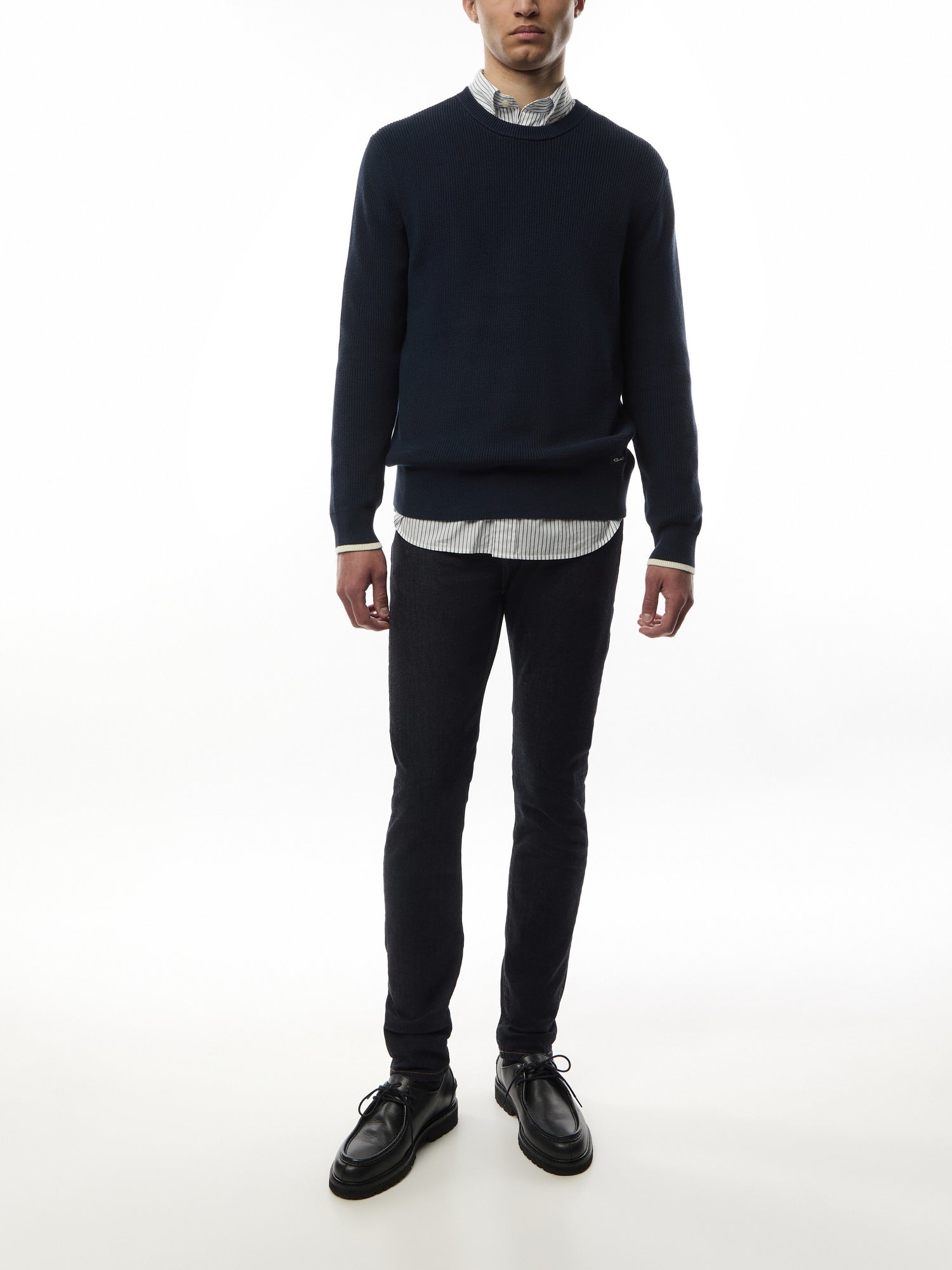 Ribbed Cotton Crew Neck Sweater
