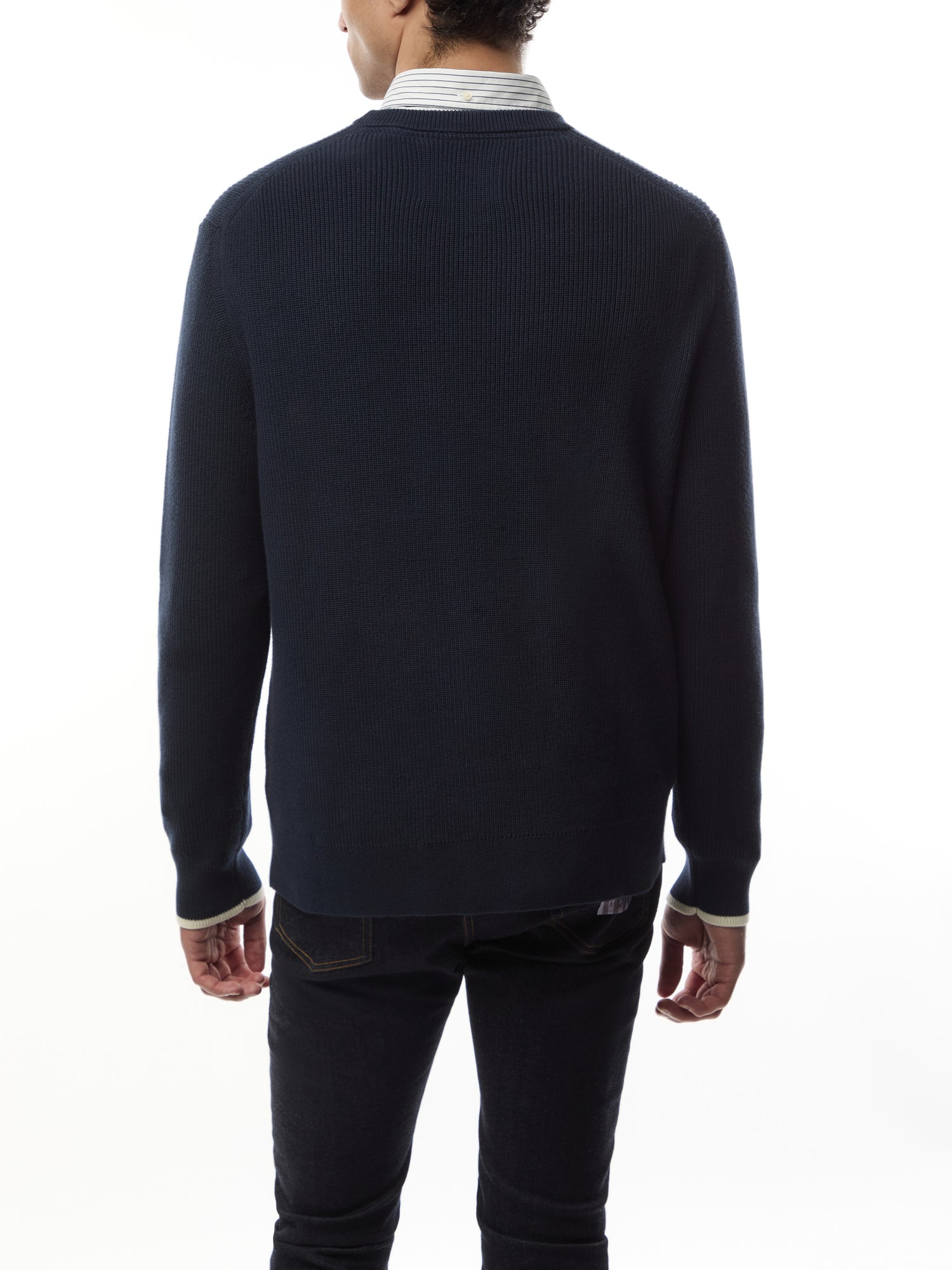 Ribbed Cotton Crew Neck Sweater