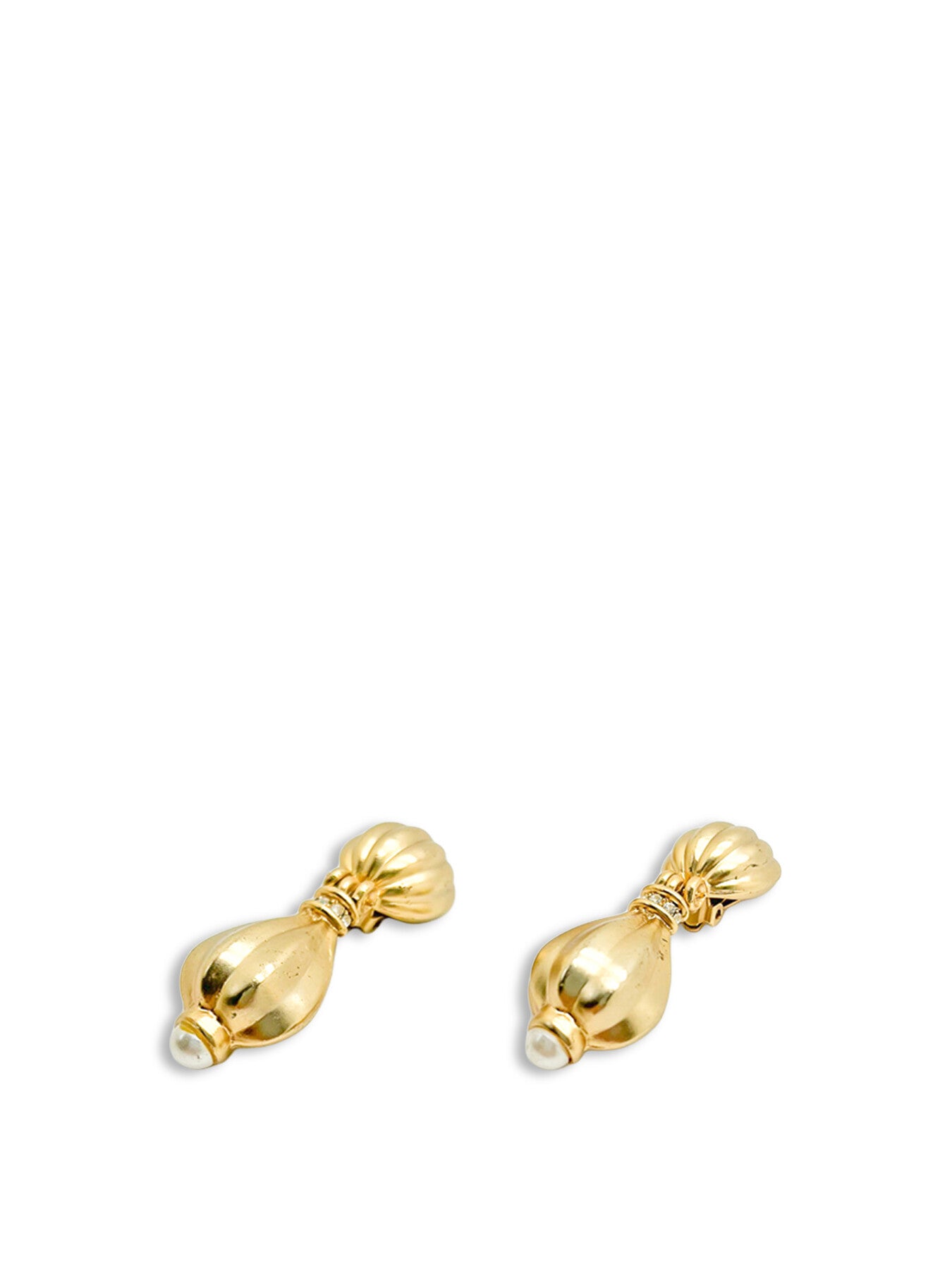 Vintage Etruscan Gold Pearl Drop Earrings