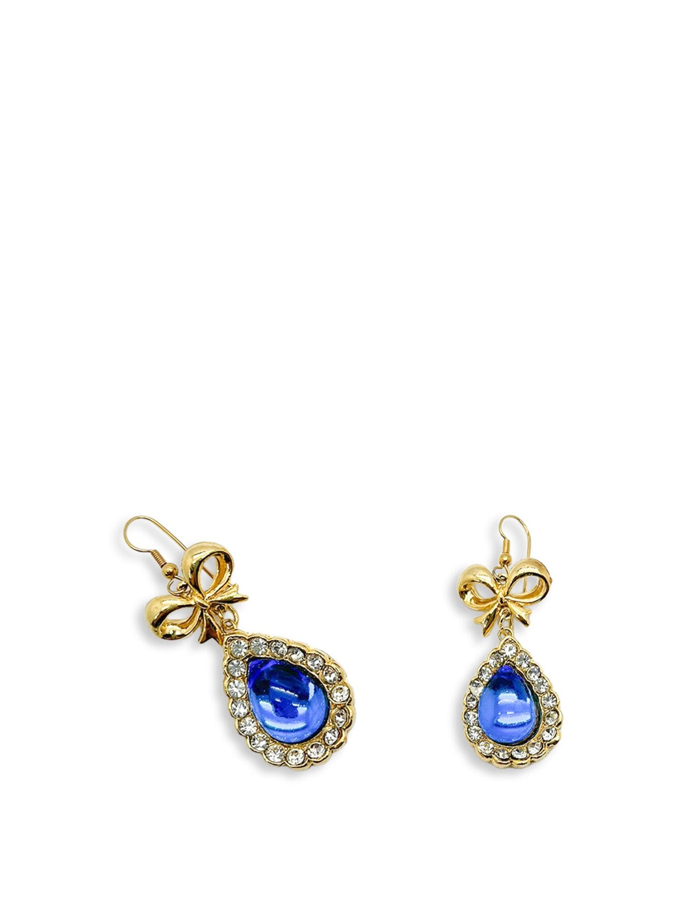 Vintage Georgian Style Bows with Sapphire Drop Earrings