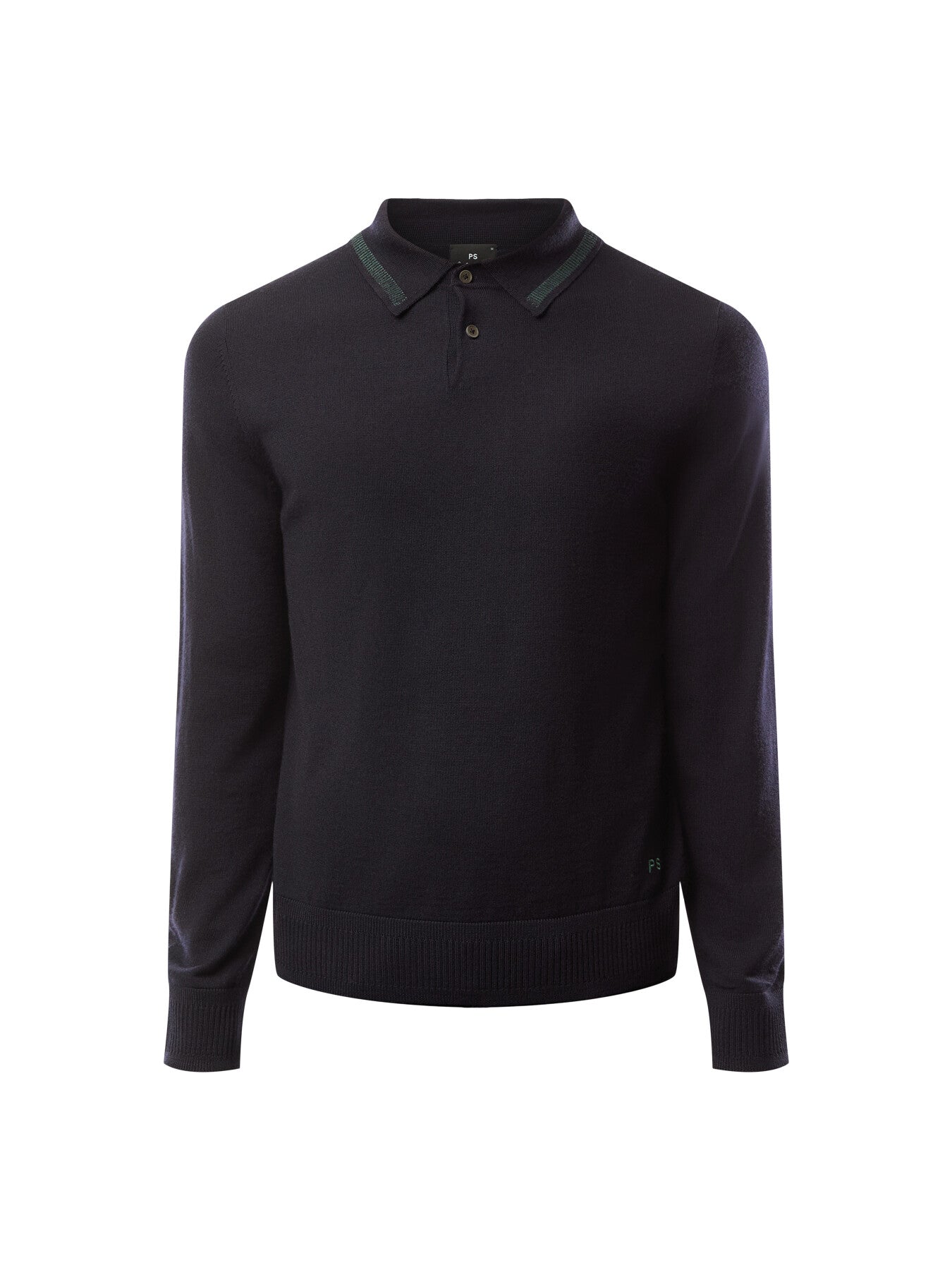 Merino Wool Knited Long Sleeve Polo Shirt