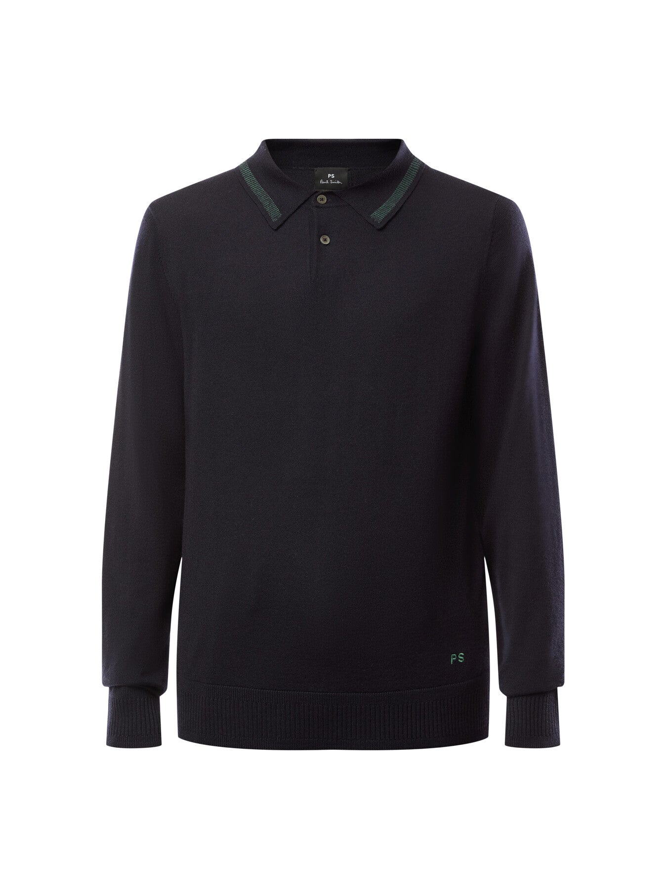 Merino Wool Knited Long Sleeve Polo Shirt