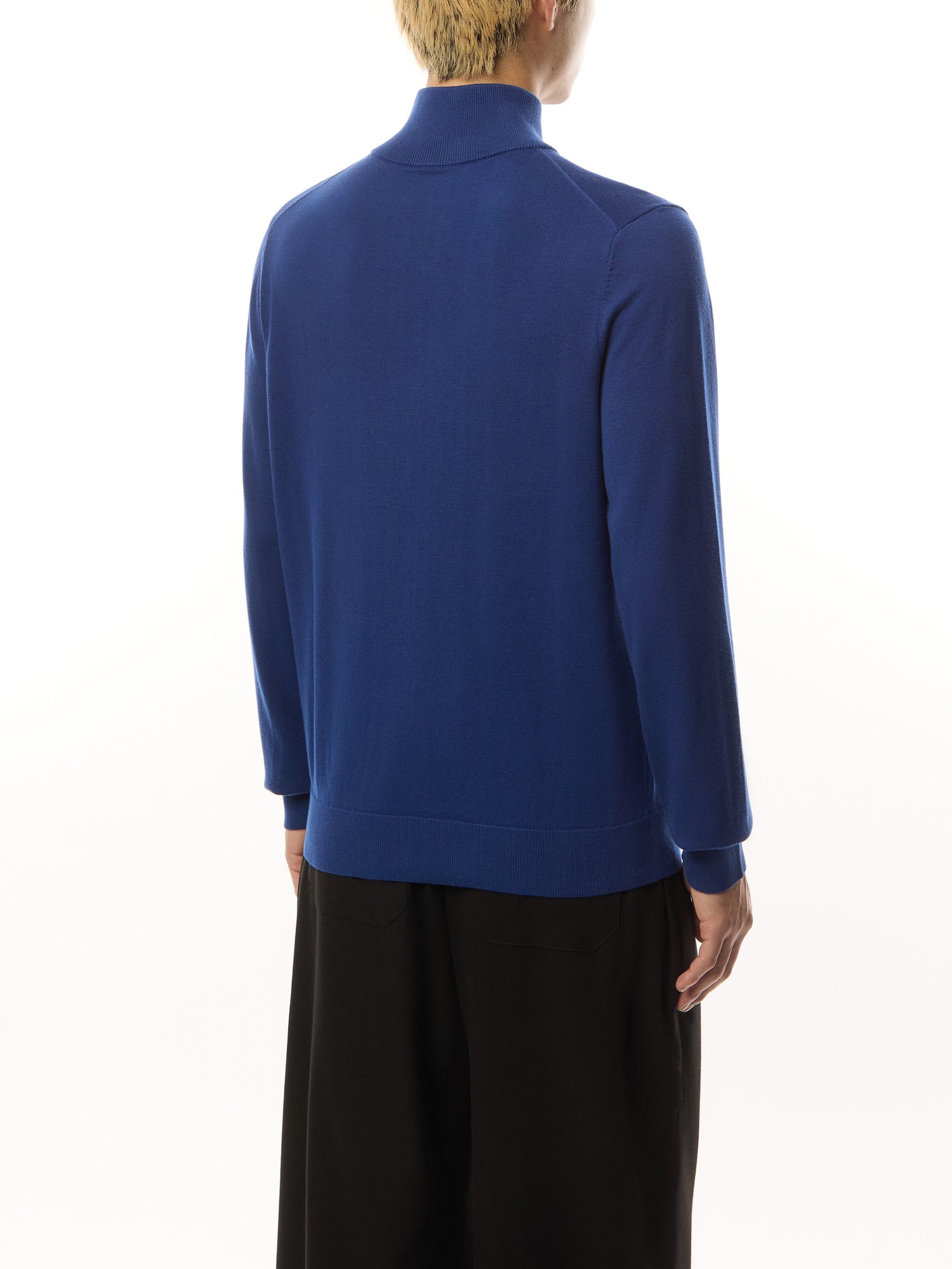 Quarter Zip Zebra Badge Knit Sweatshirt