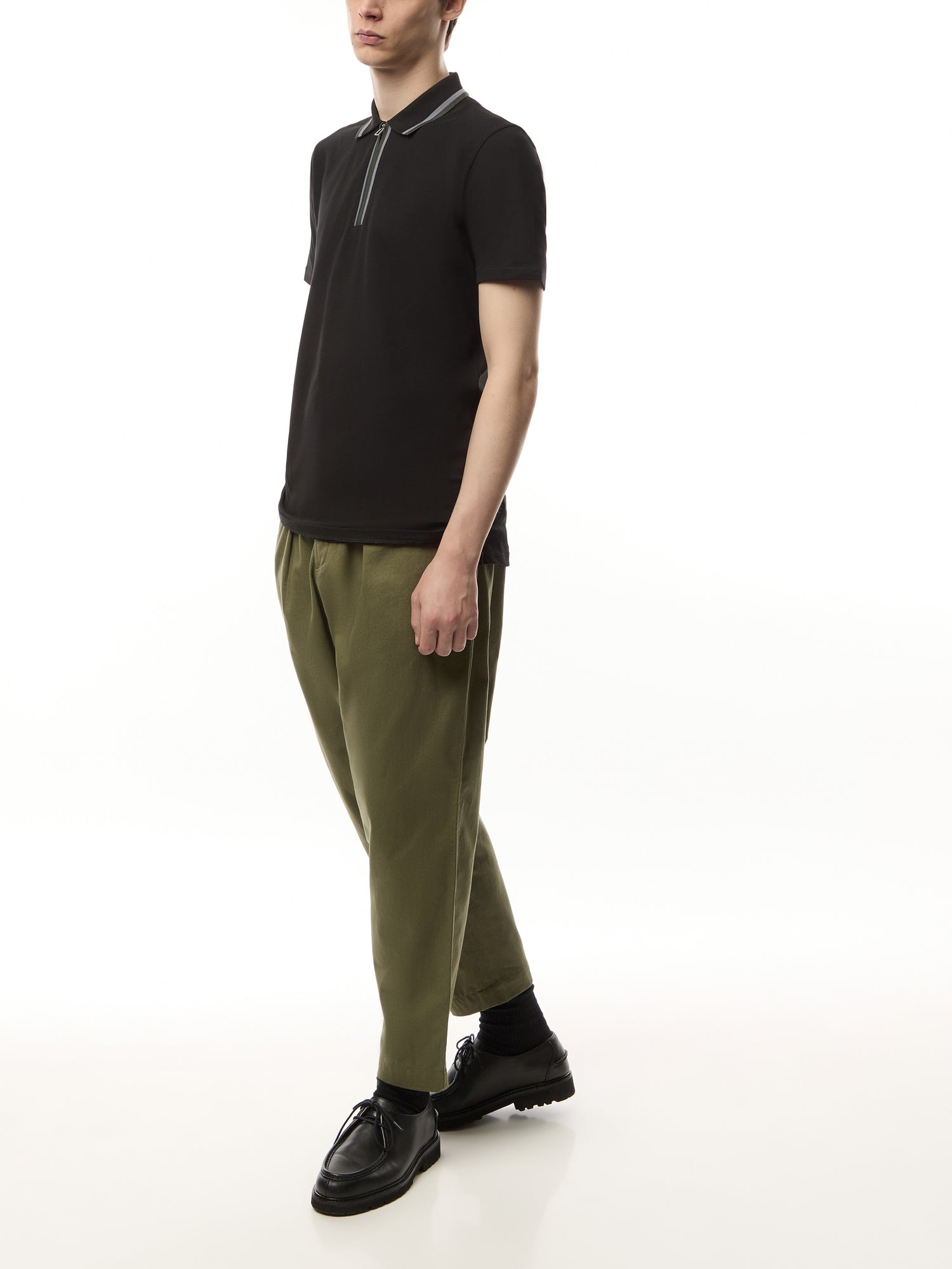Regular Fit Quarter Zip Polo Shirt