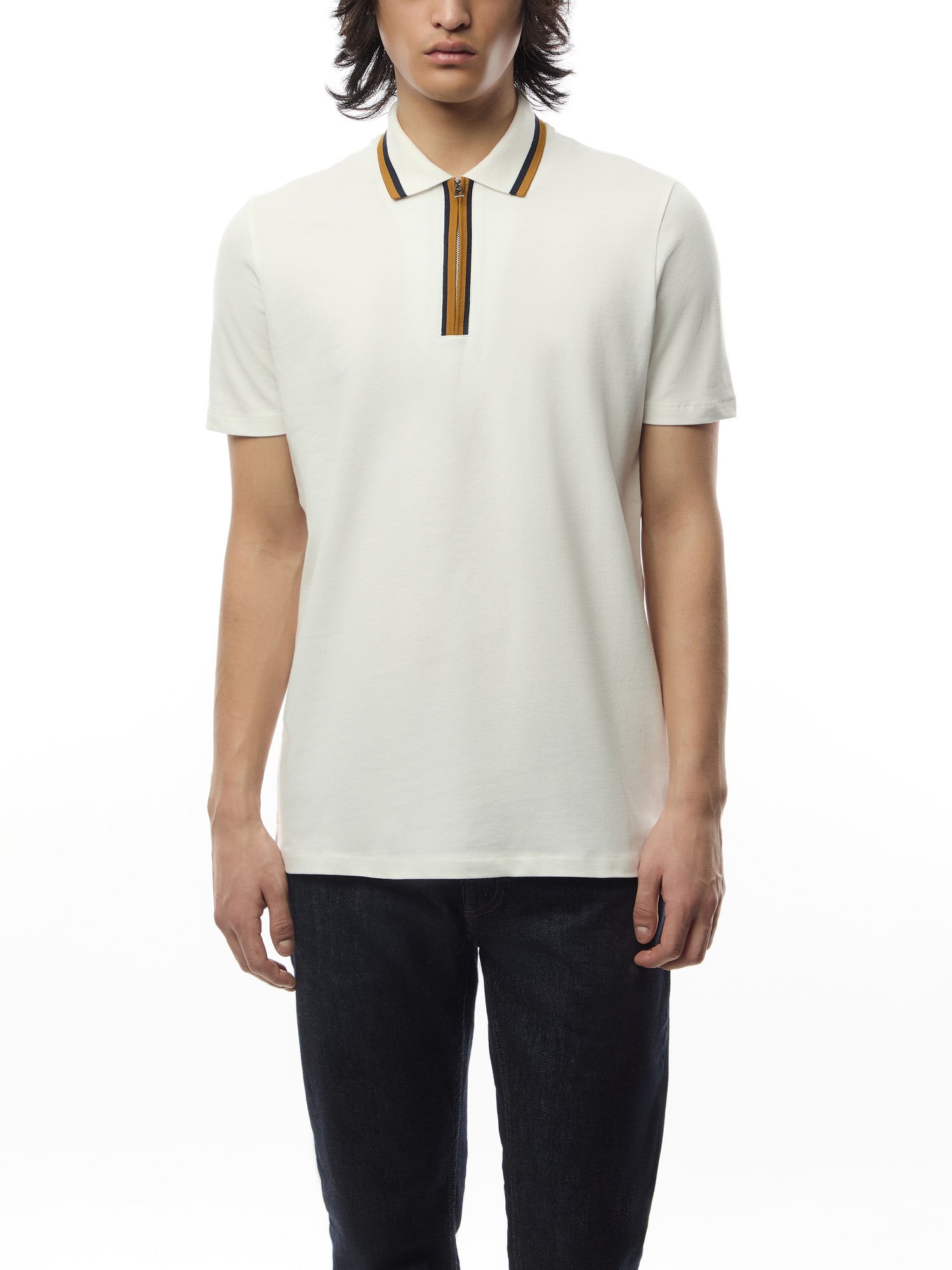 Regular Fit Quarter Zip Polo Shirt