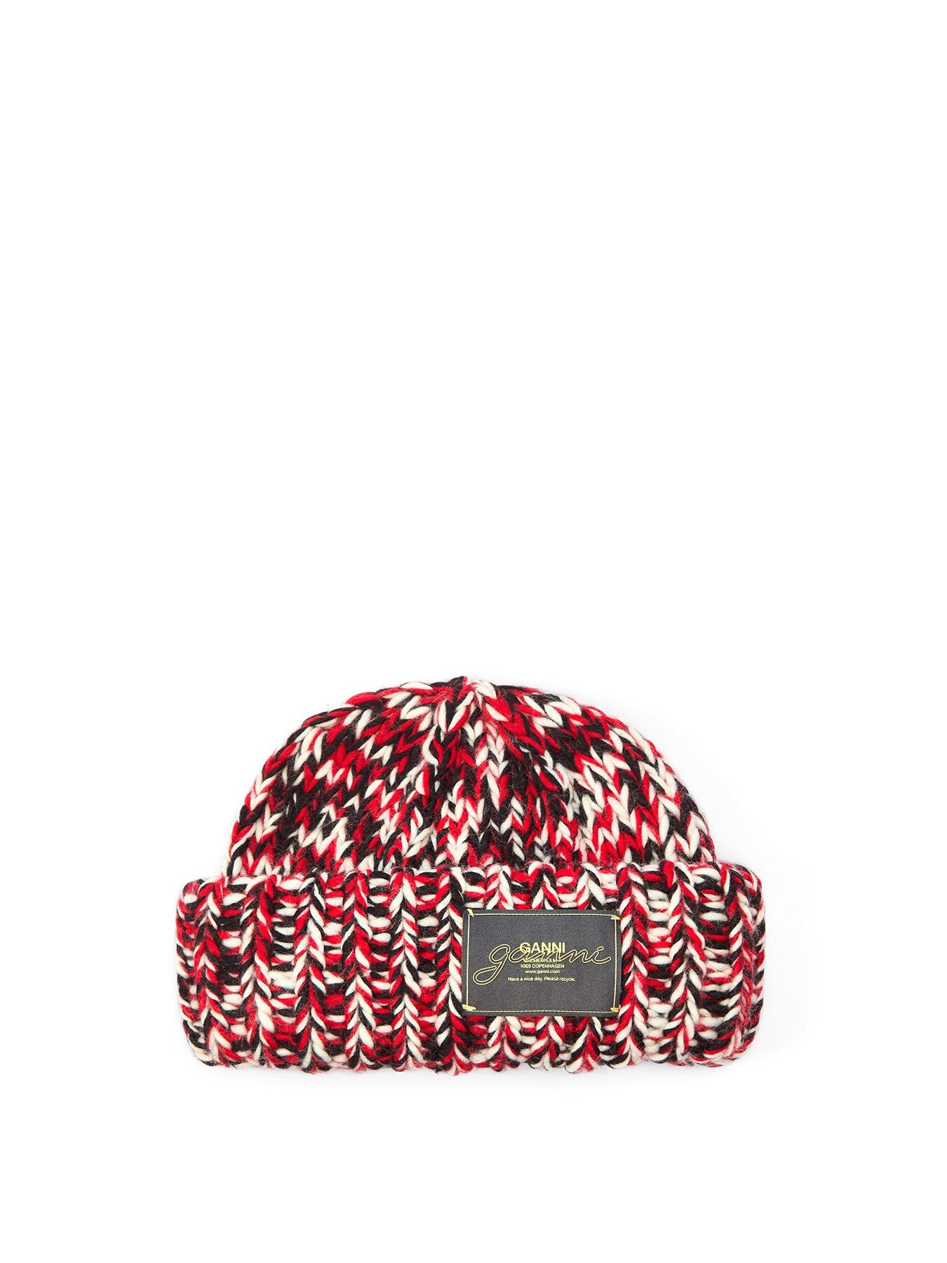 Graphic Wool Handknit Beanie