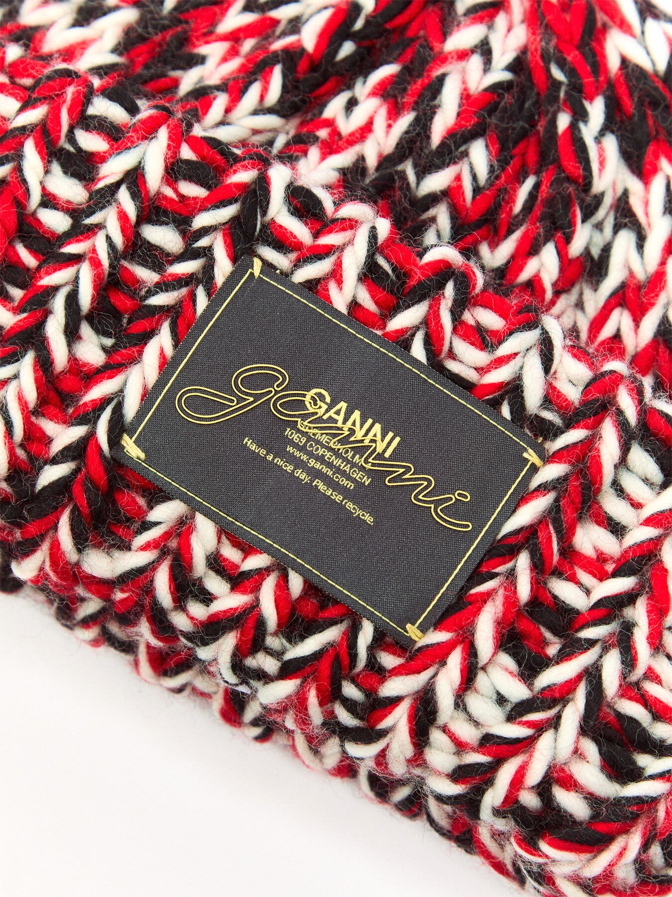 Graphic Wool Handknit Beanie