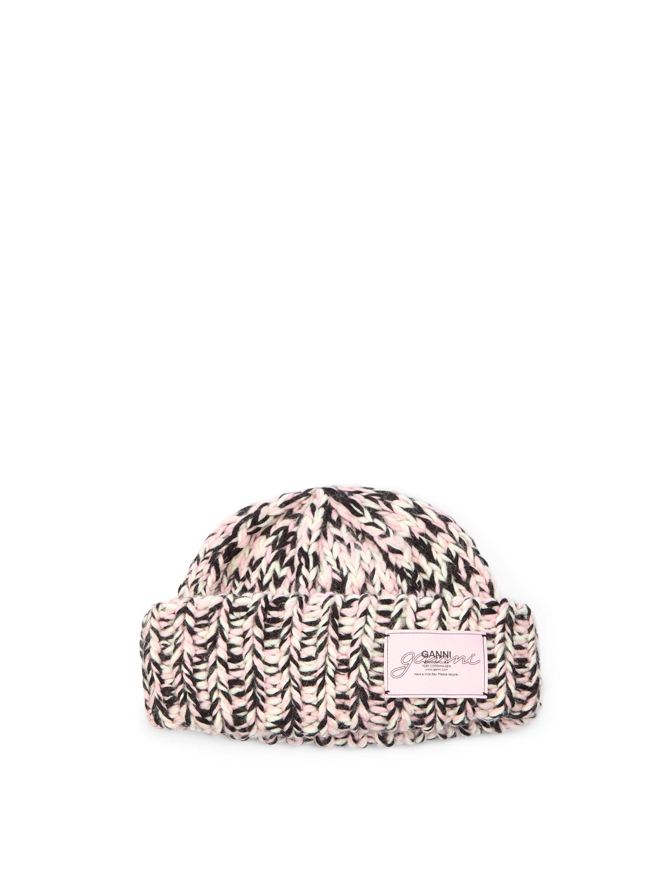 Graphic Wool Handknit Beanie
