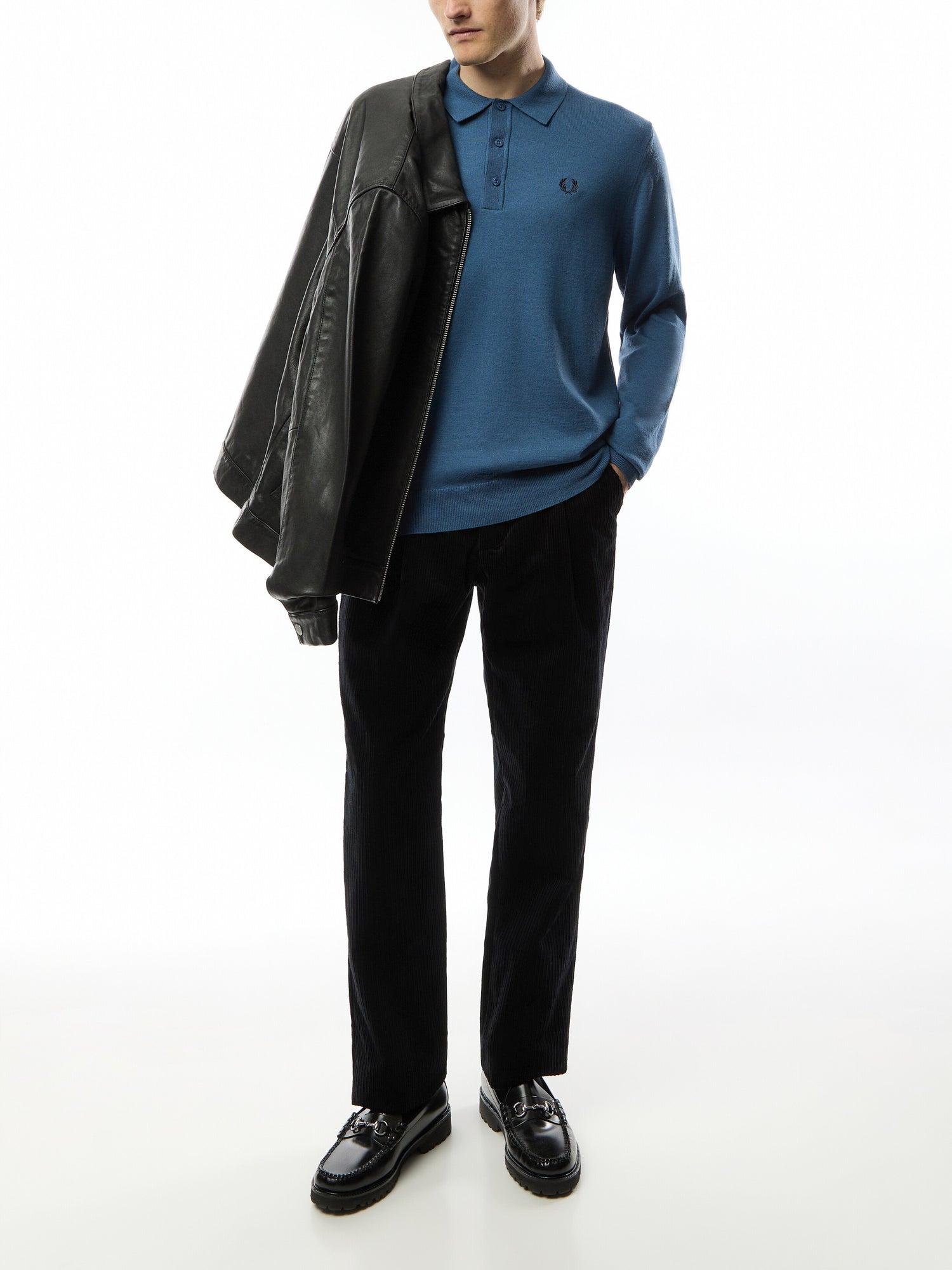 Classic Knitted Long Sleeve Polo Shirt