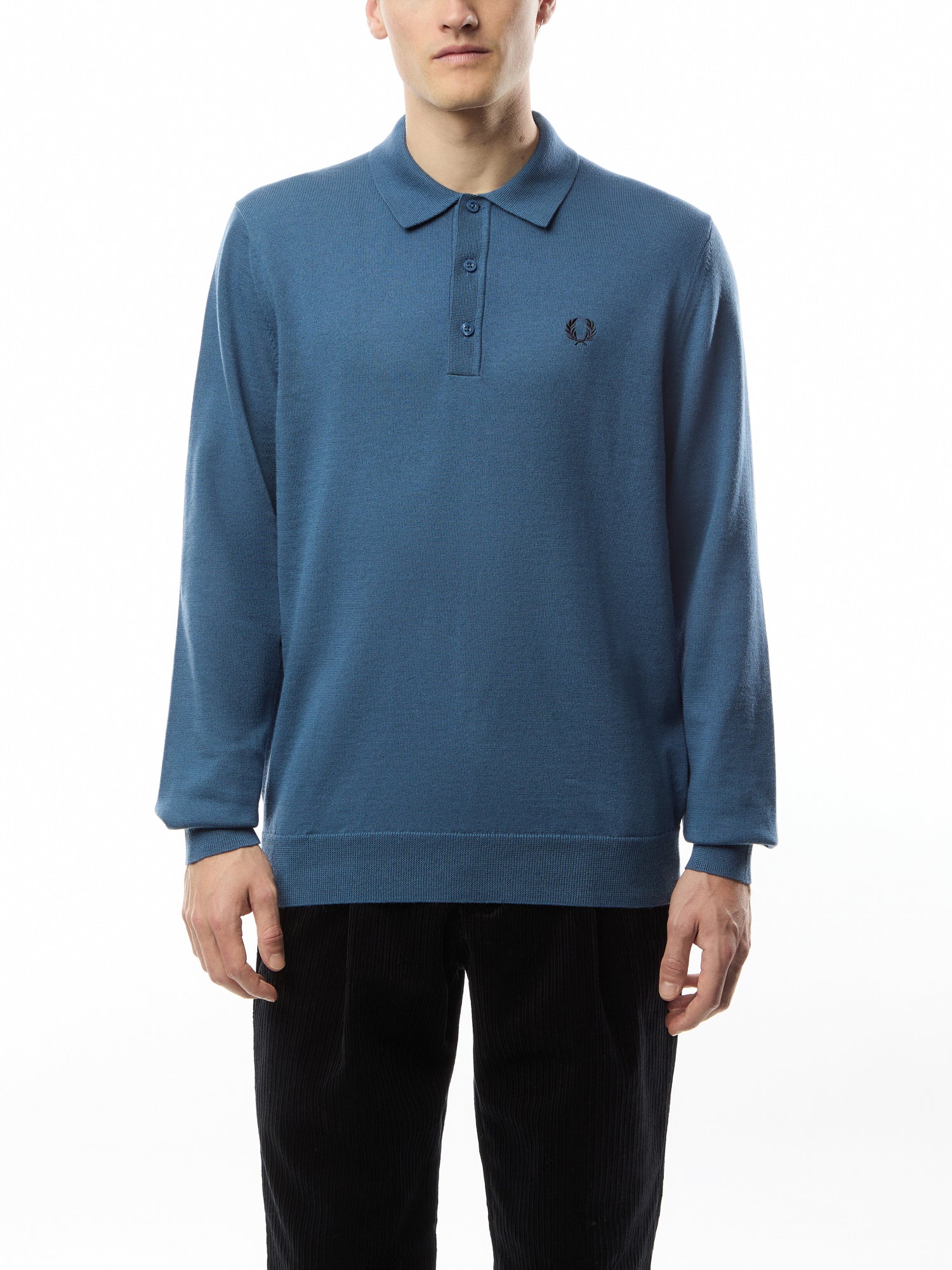 Classic Knitted Long Sleeve Polo Shirt