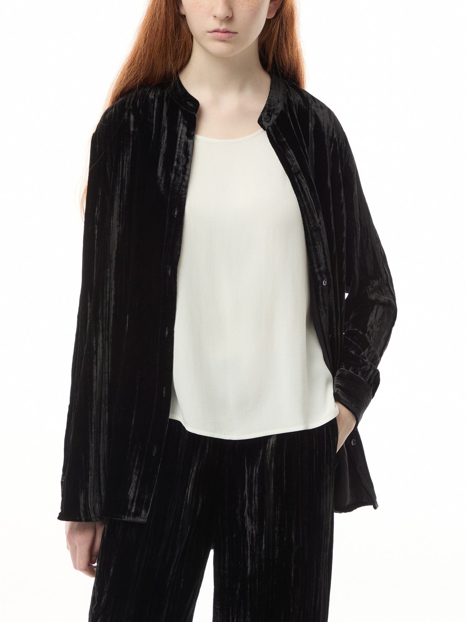 Mandarin Collar Long Shirt