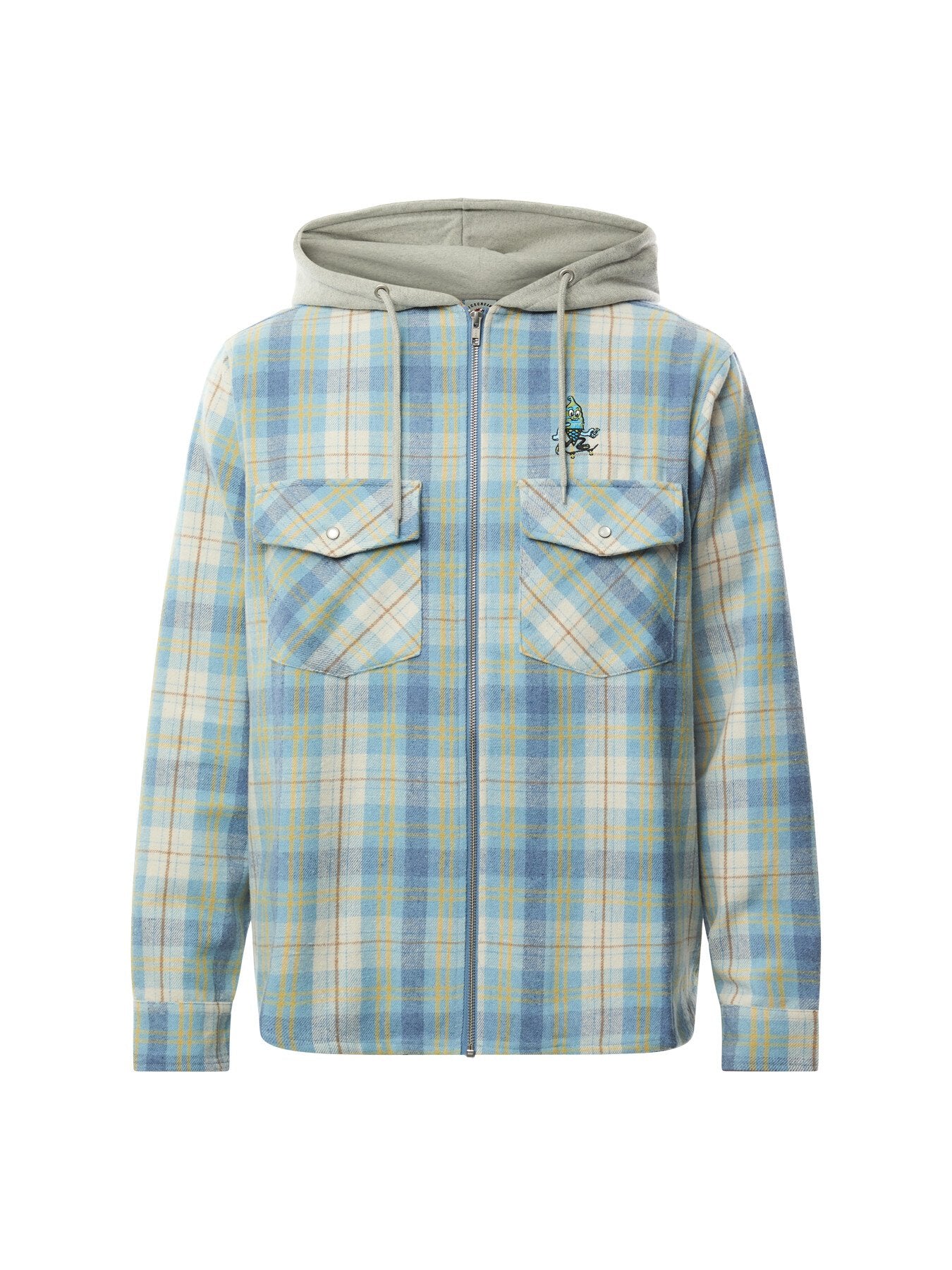 Flannel Zip Through Hoodie